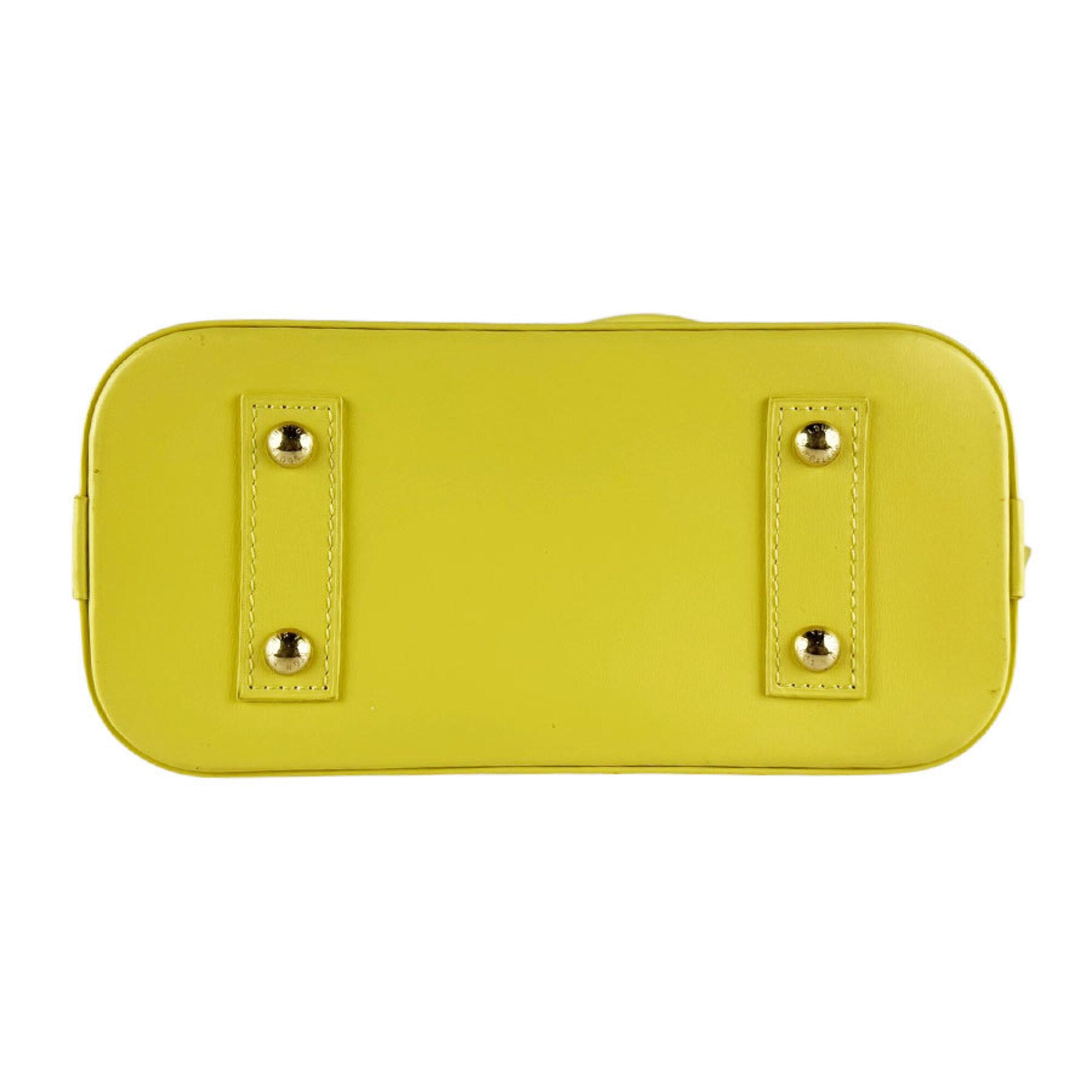 Louis Vuitton Grayish Yellow Canvas Leather Handbag Shoulder Bag (Pre-Owned)