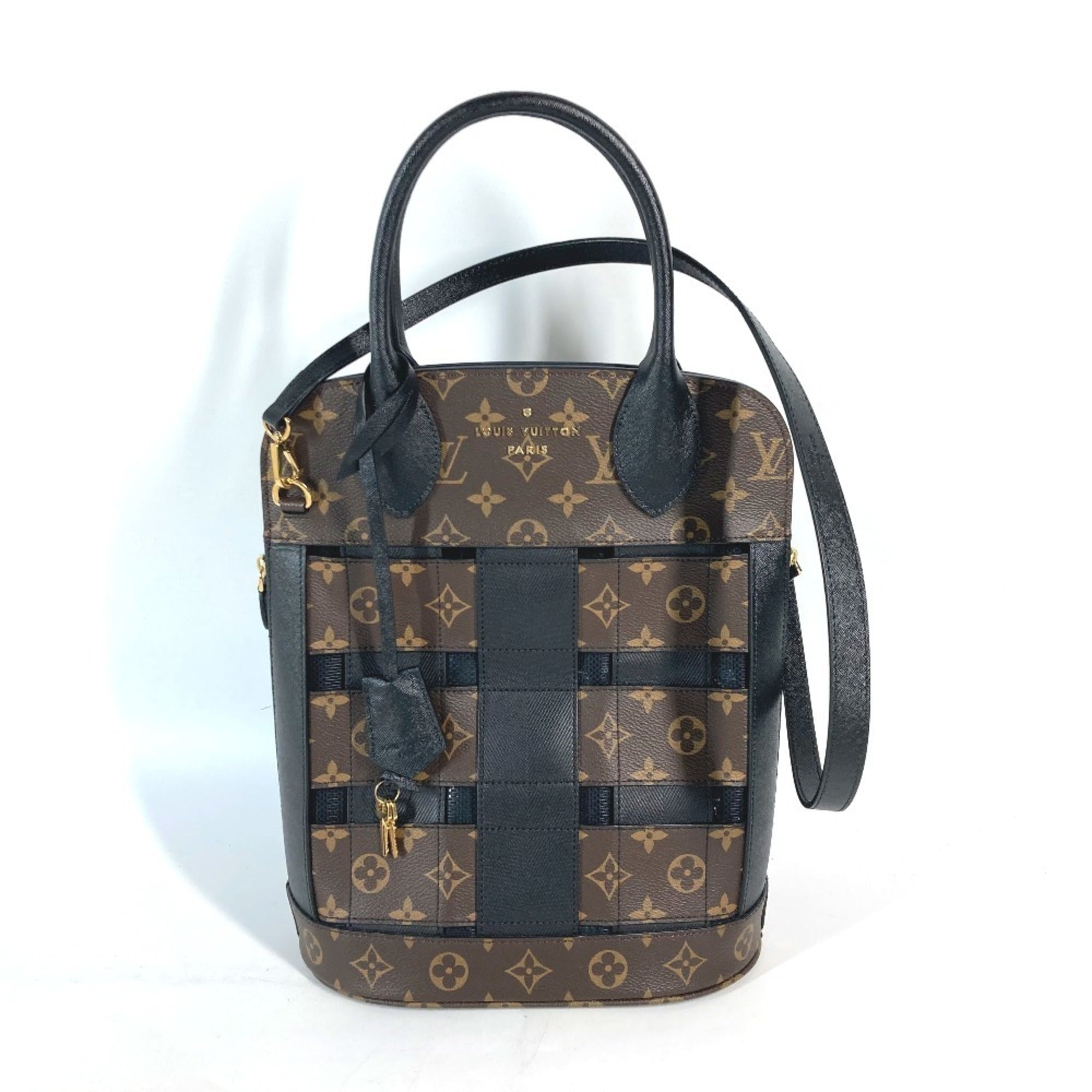 Louis Vuitton Black Brown Monogram Shoulder Bag Tote Bag (Pre-Owned)