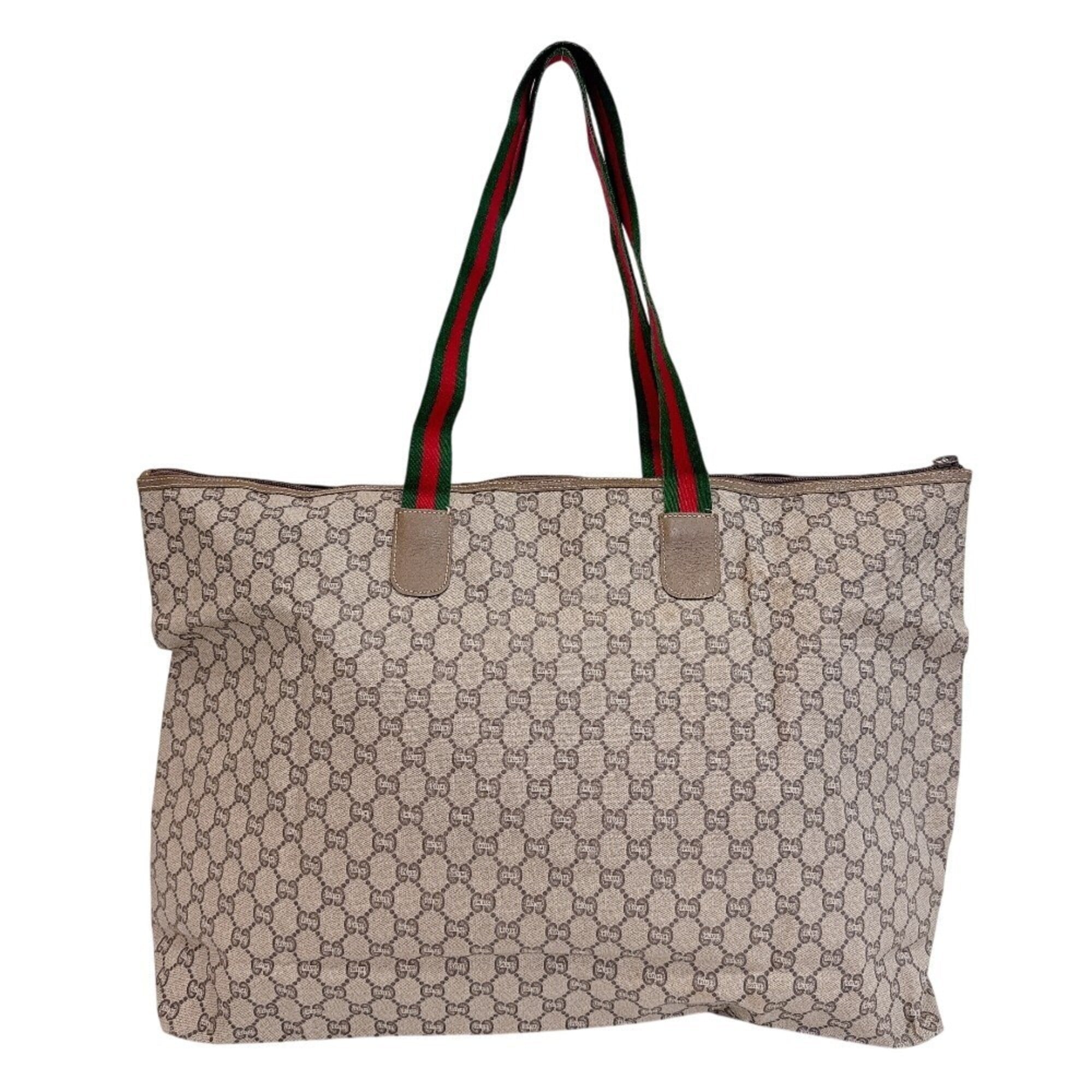Gucci Gg Plus Beige Pvc Tote Bag (Pre-Owned)