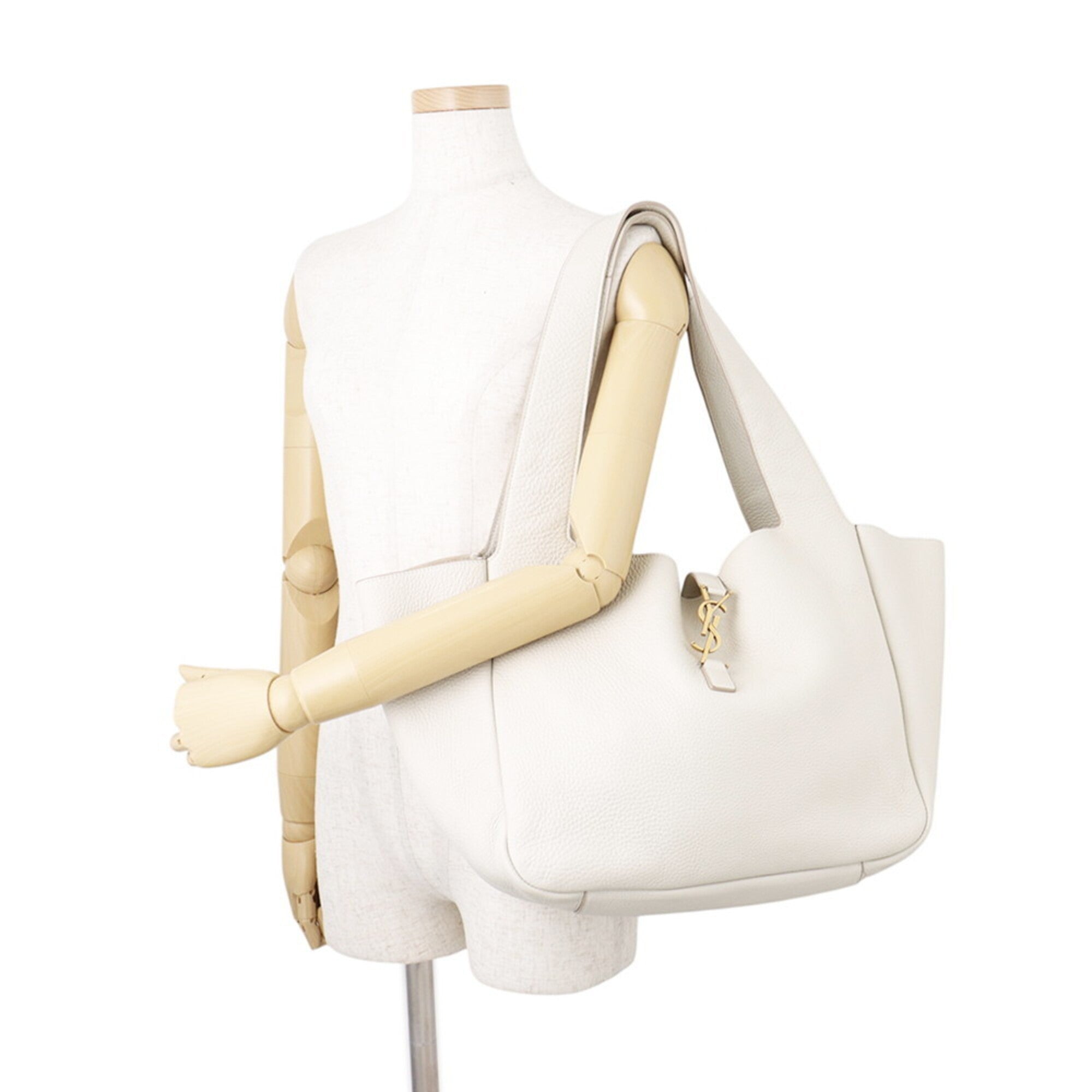 Yves Saint Laurent Dark Beige Handbag Tote Bag (Pre-Owned)
