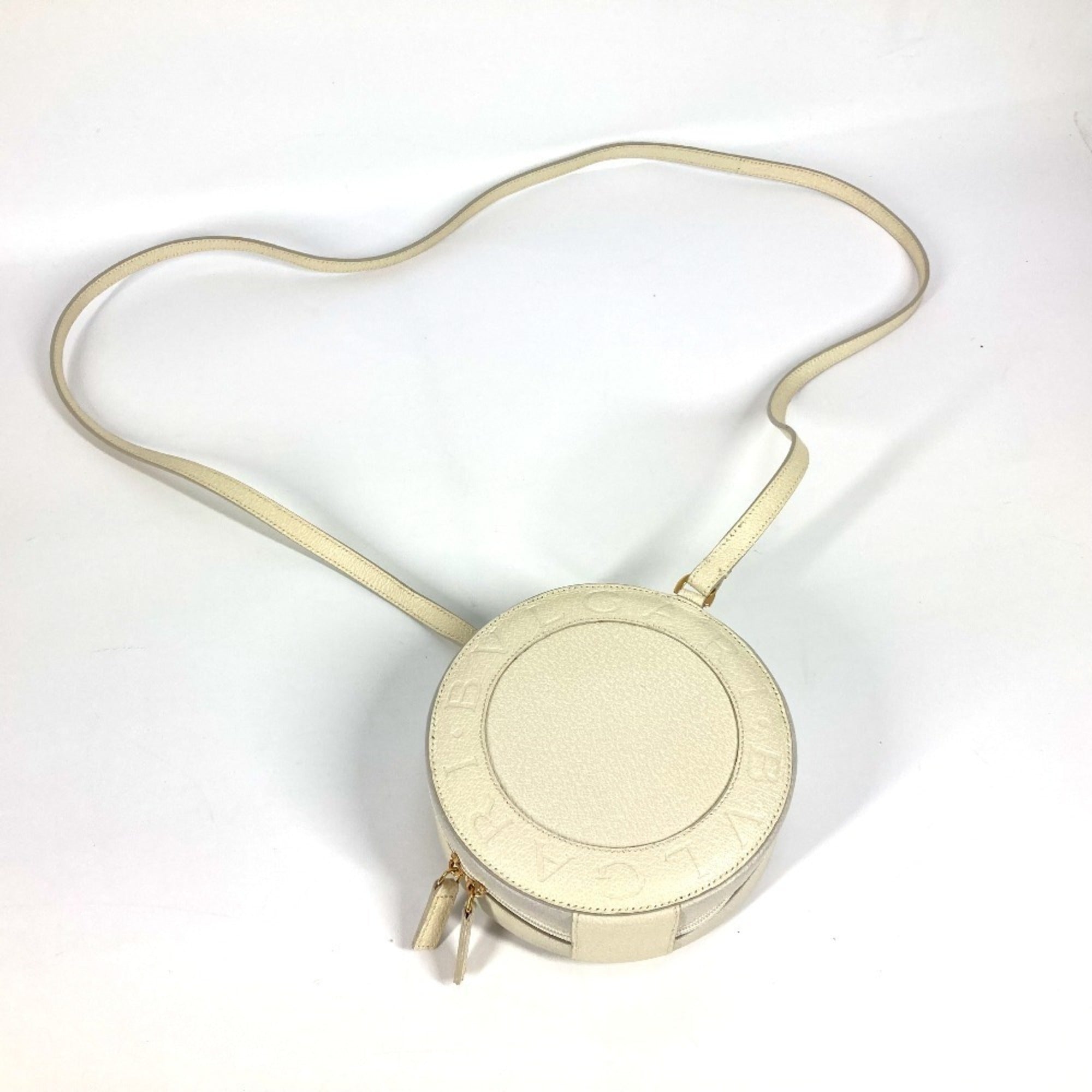 Bvlgari Beige Leather Pochette Shoulder Bag (Pre-Owned)