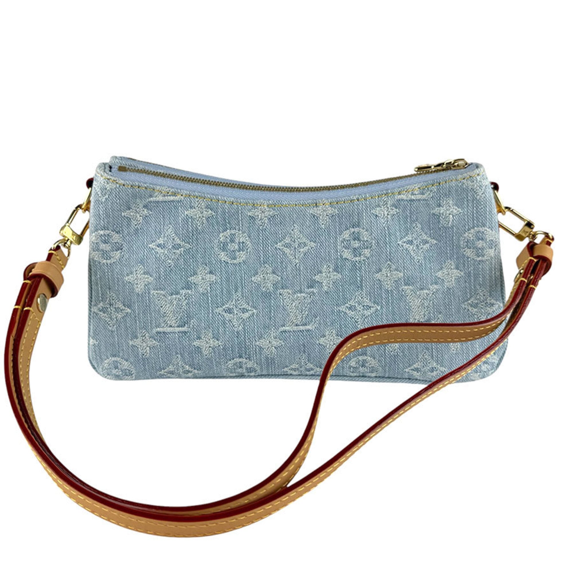 Louis Vuitton Blue Monogram Denim Pochette Shoulder Bag (Pre-Owned)