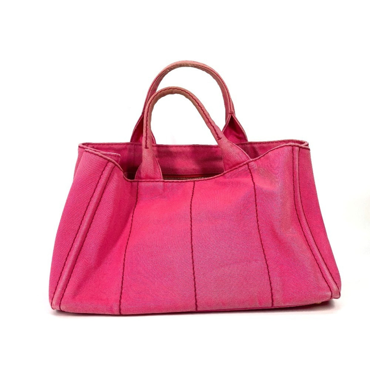 Prada Pink Canvas Handbag Tote Bag (Pre-Owned)