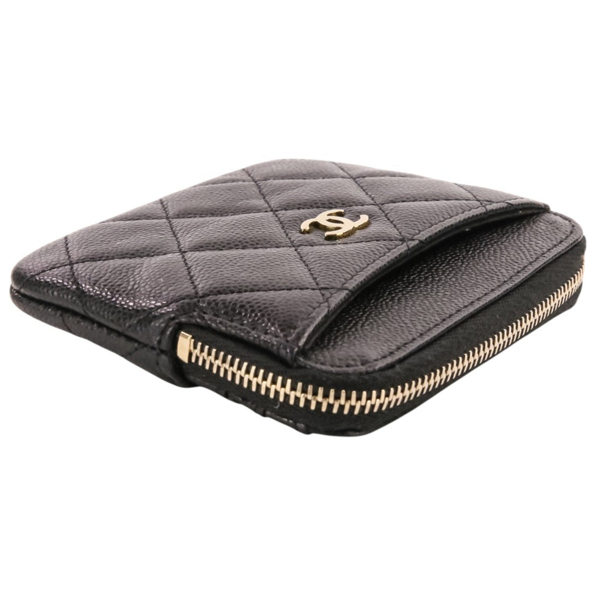 Chanel Black Grained Calfskin Coin Purse/Coin Case (Pre-Owned)