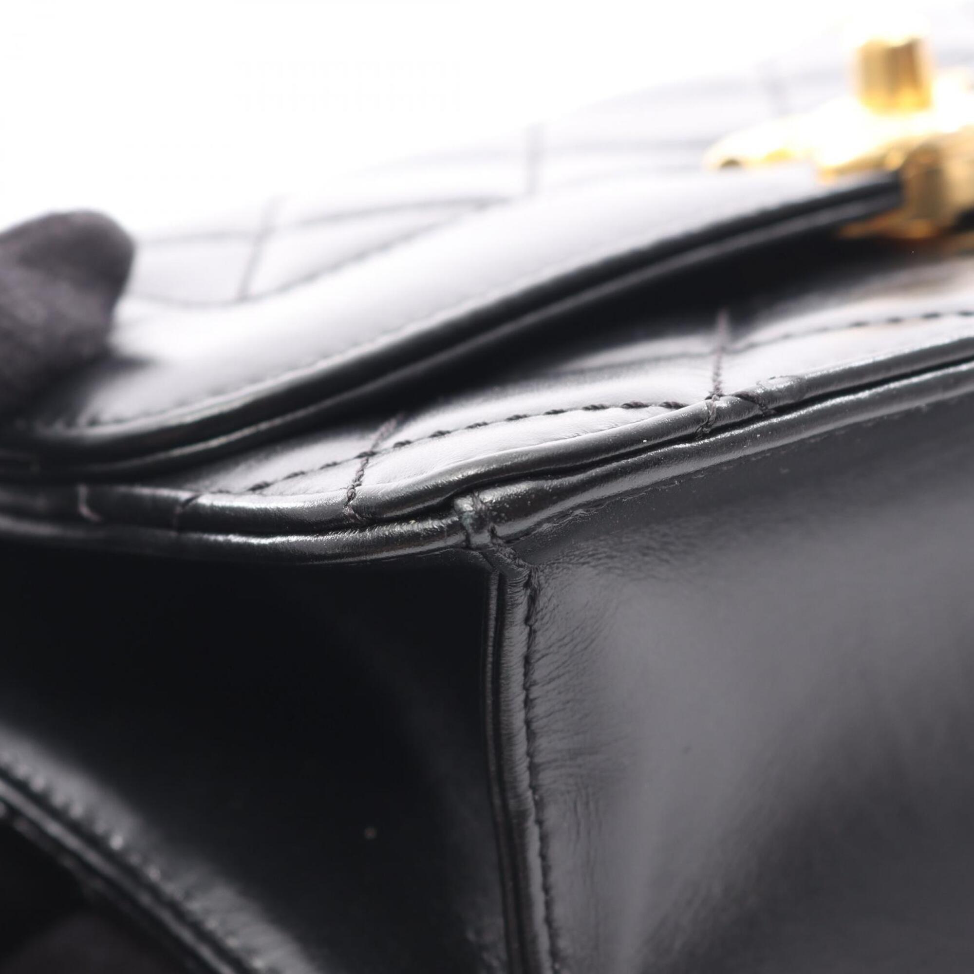 Chanel Black Leather Handbag Shoulder Bag (Pre-Owned)