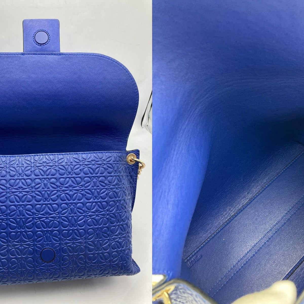 Loewe Avenue Blue Leather Shoulder Bag (Pre-Owned)