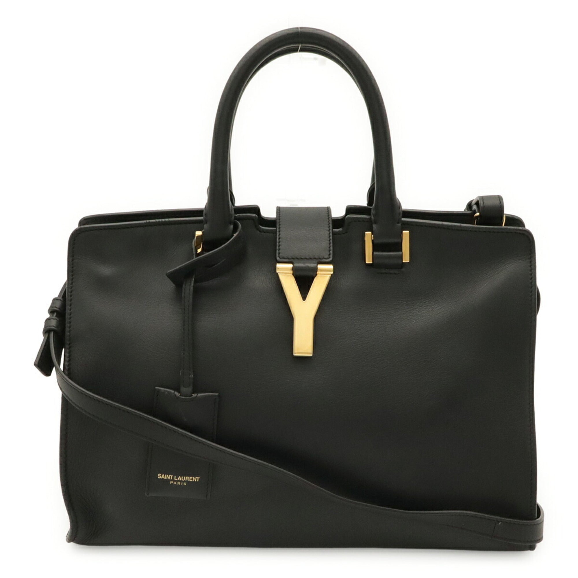 Yves Saint Laurent Black Leather Handbag Shoulder Bag (Pre-Owned)