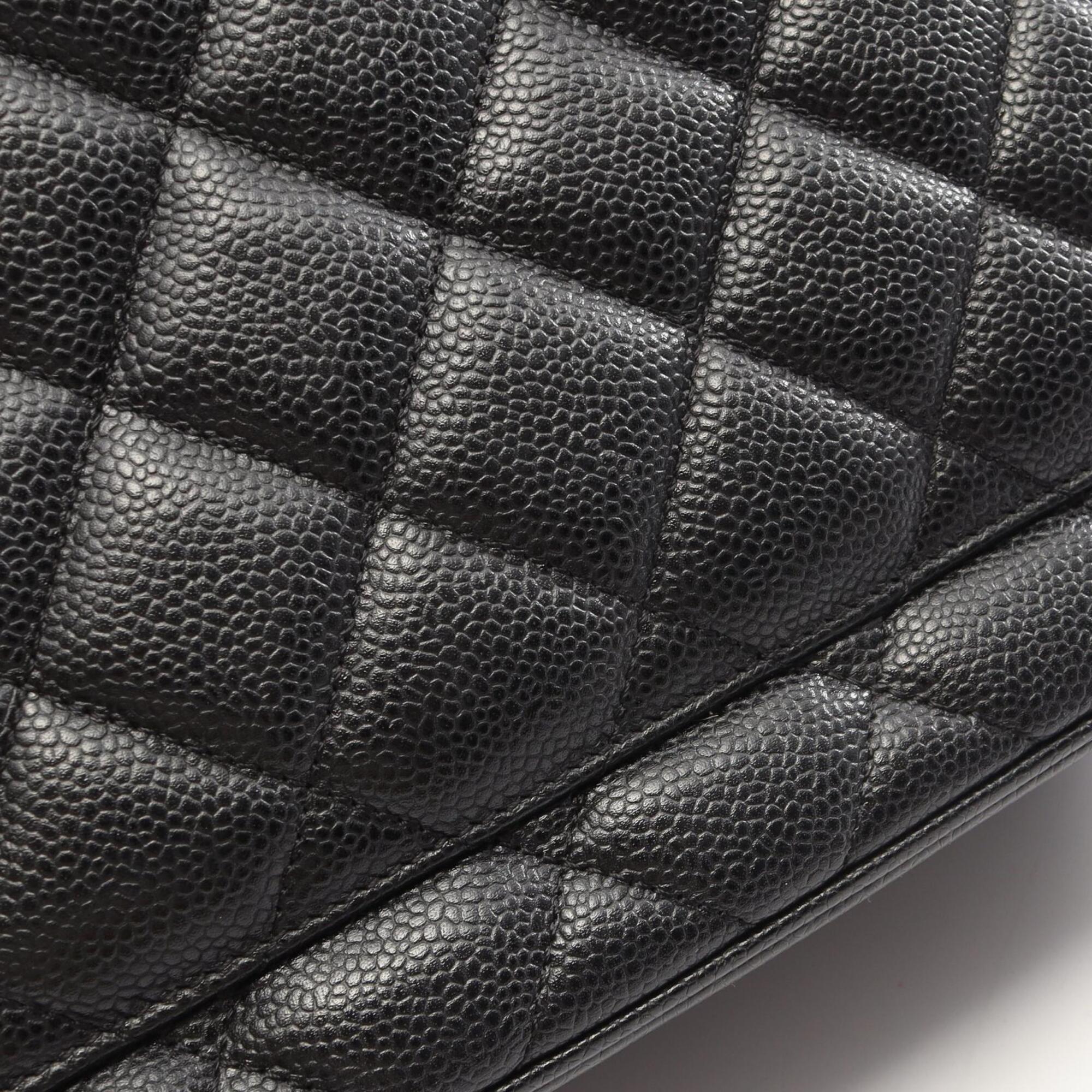 Chanel Black Grained Calfskin Handbag Tote Bag (Pre-Owned)