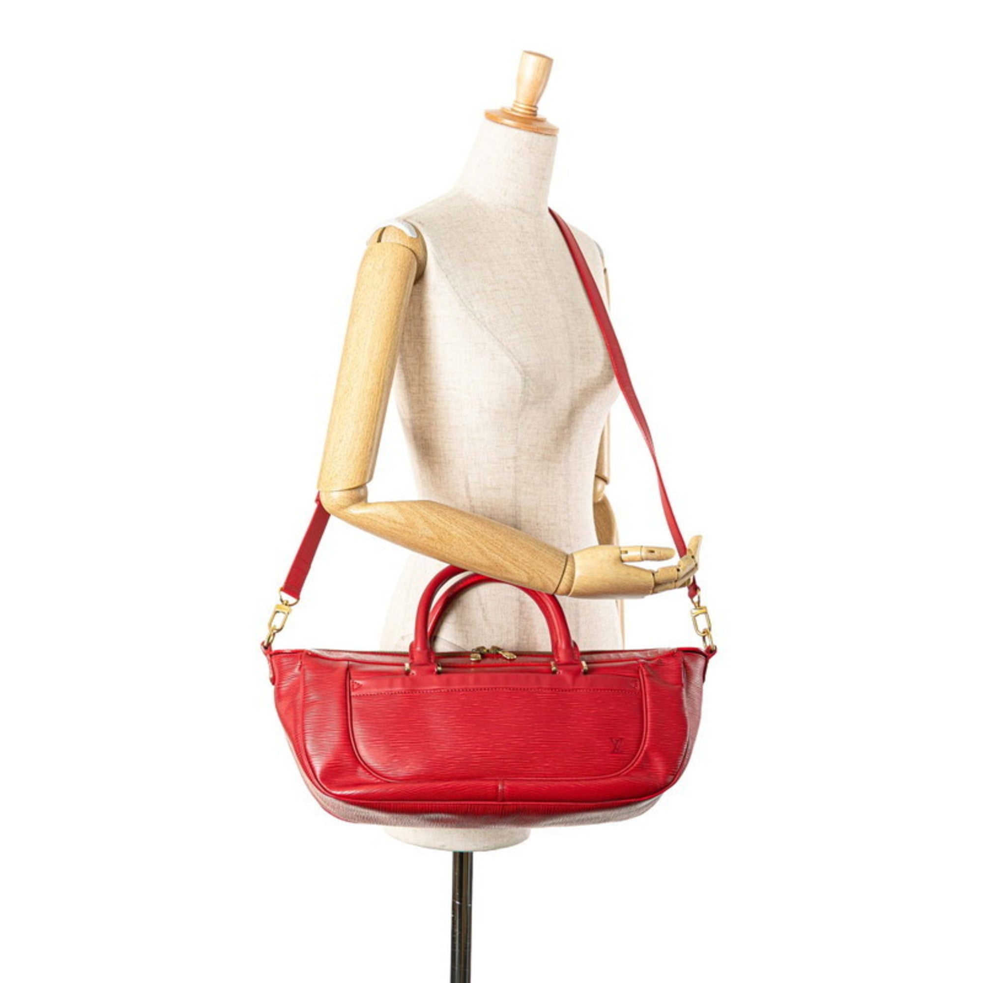Louis Vuitton Red Color Rouge Leather Handbag Shoulder Bag (Pre-Owned)