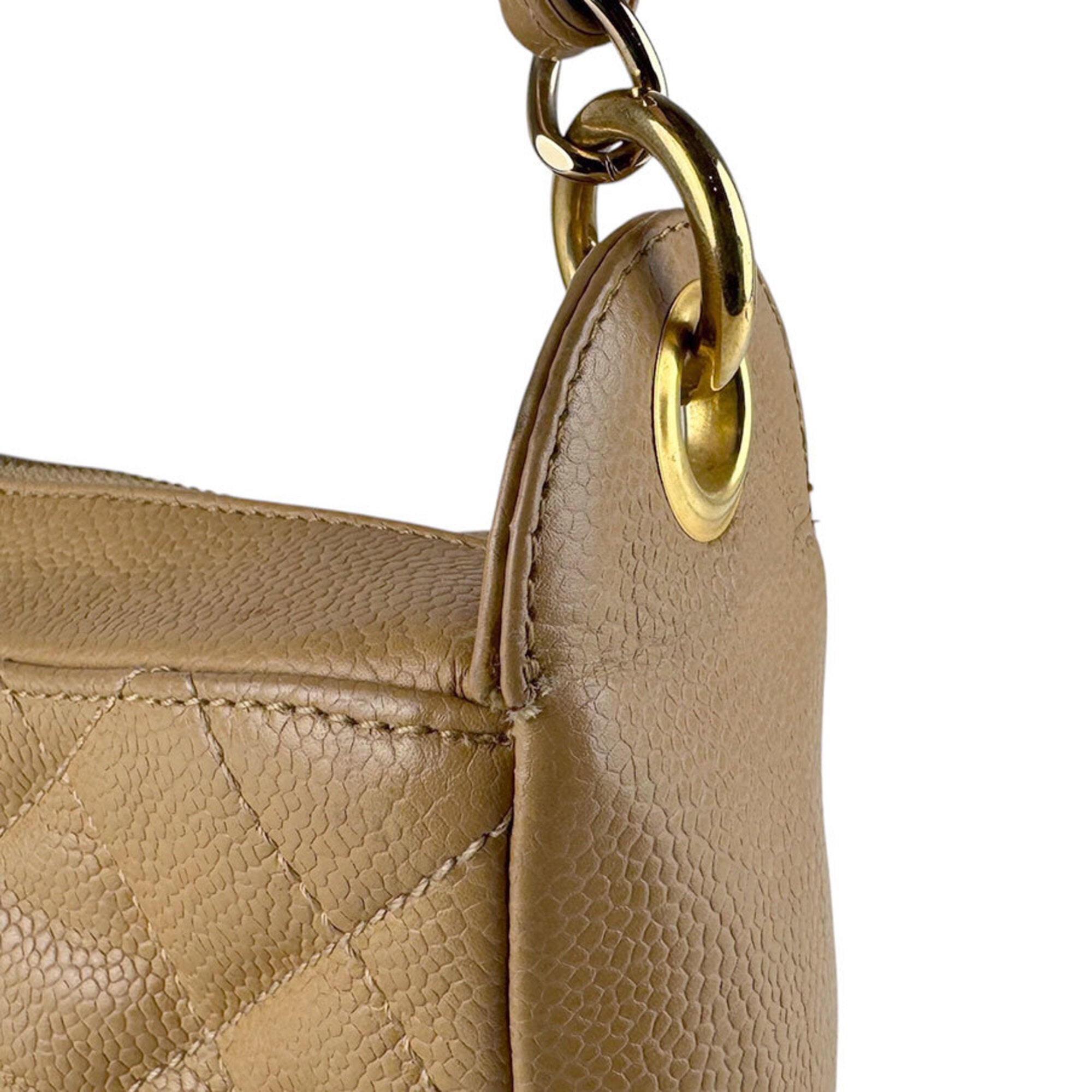Chanel Camel Grained Calfskin Shoulder Bag (Pre-Owned)