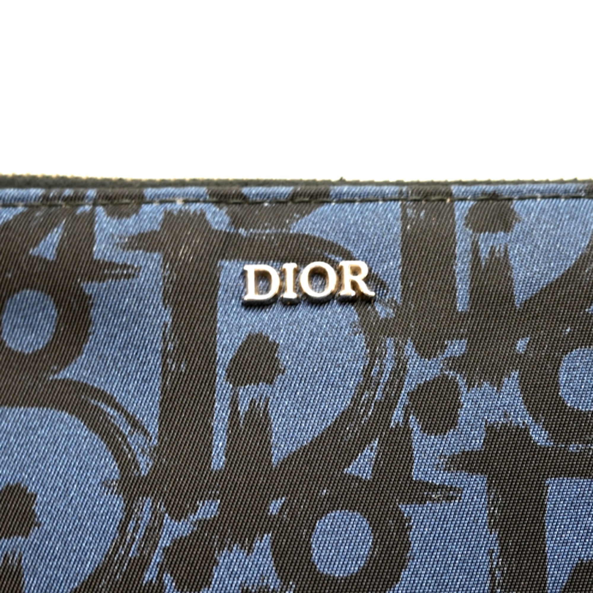 Christian Dior Black Blue Nylon Clutch Bag (Pre-Owned)