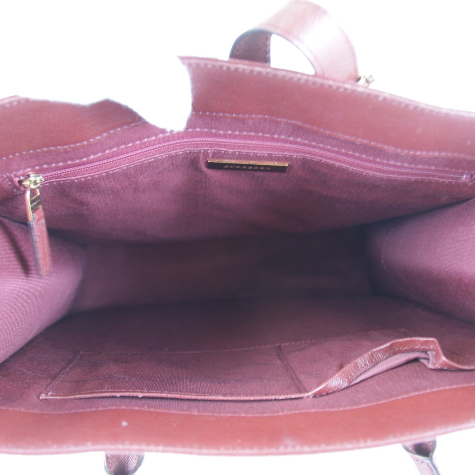 Burberry Red Color Canvas Leather Tote Bag (Pre-Owned)