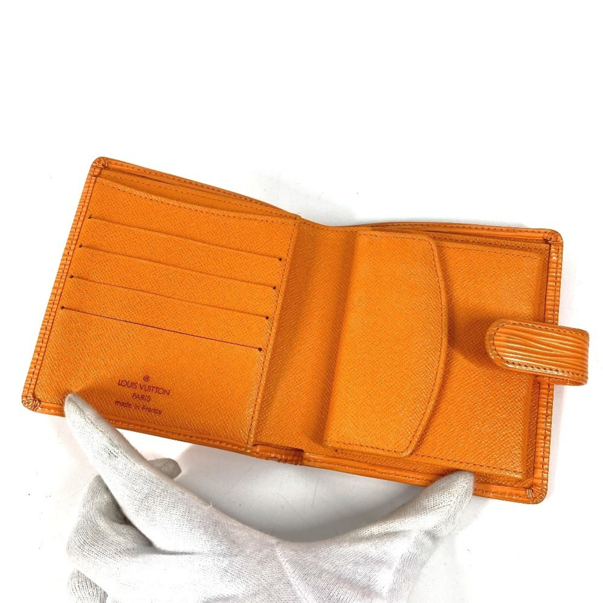 Louis Vuitton Epi Orange Epi Leather Wallet (Bi-Fold) (Pre-Owned)
