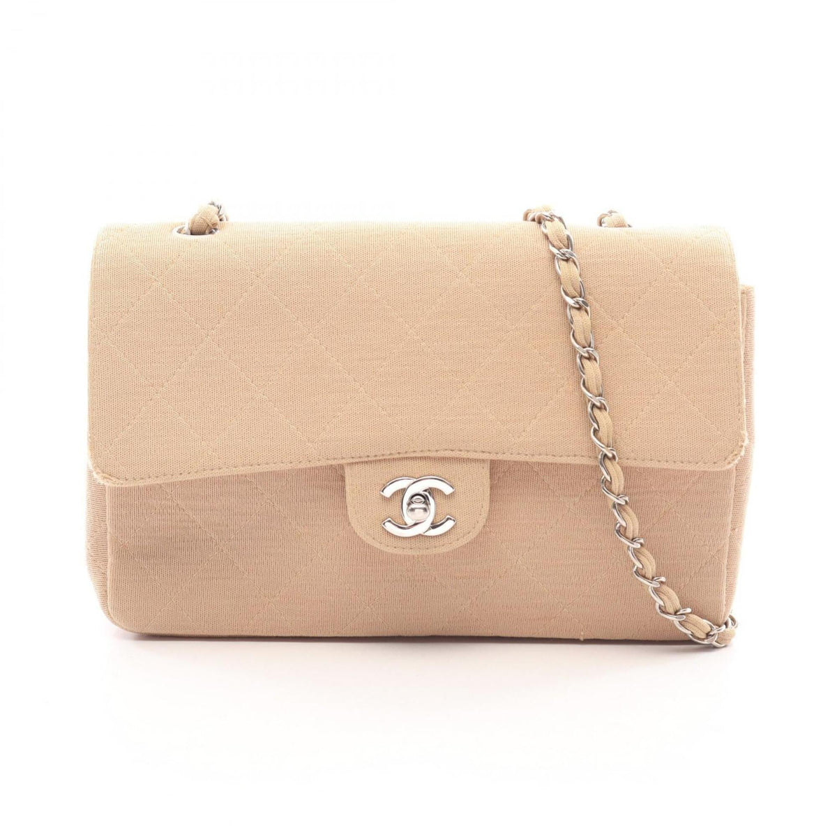 Chanel Beige Cotton Handbag Shoulder Bag (Pre-Owned)