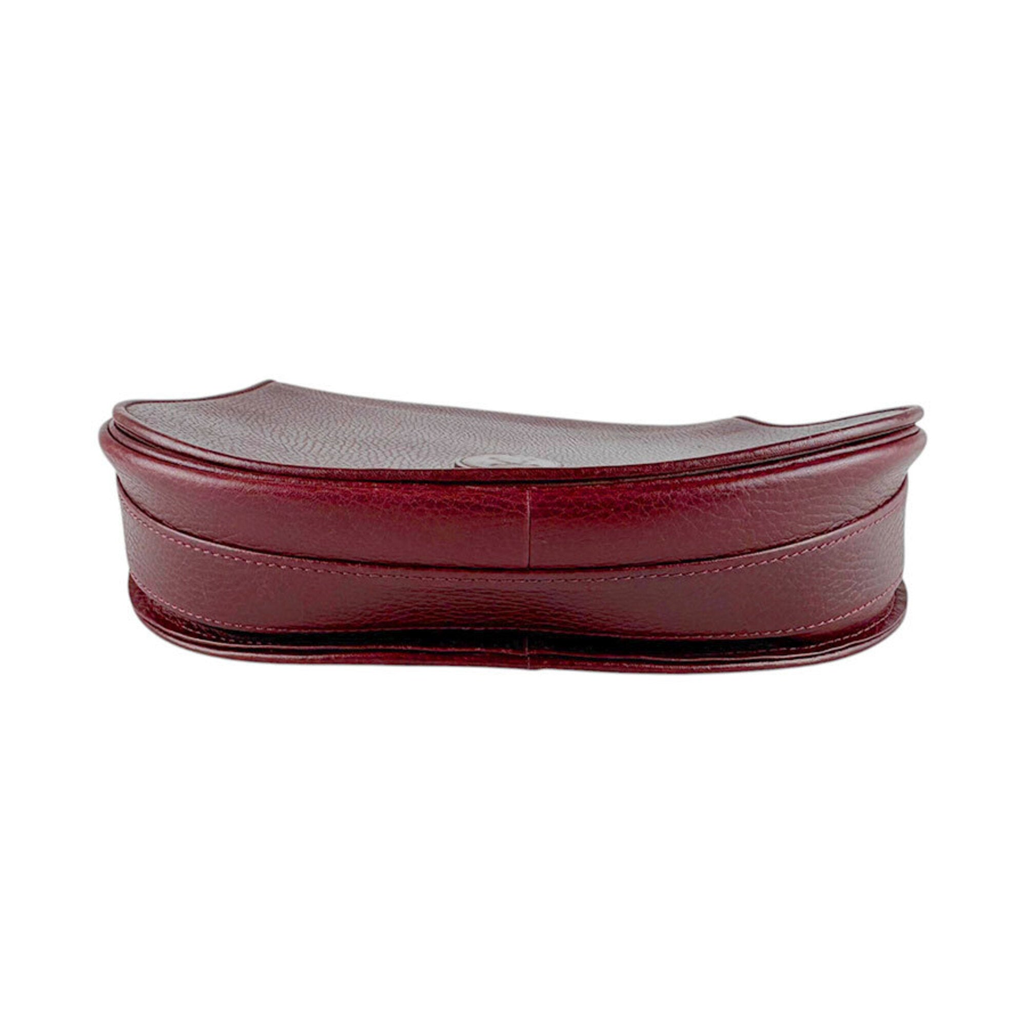 Cartier Burgundy Leather Shoulder Bag (Pre-Owned)