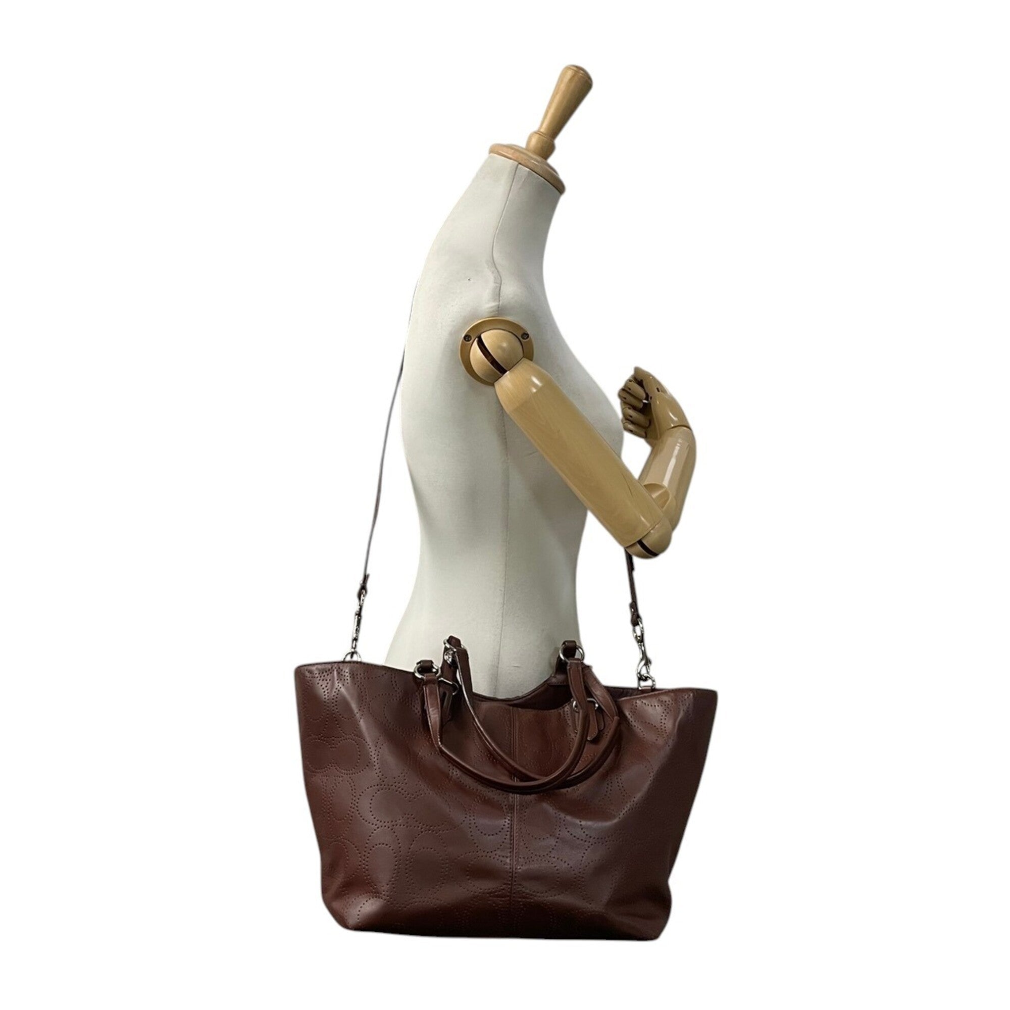 Coach Brown Leather Handbag Shoulder Bag Tote Bag (Pre-Owned)