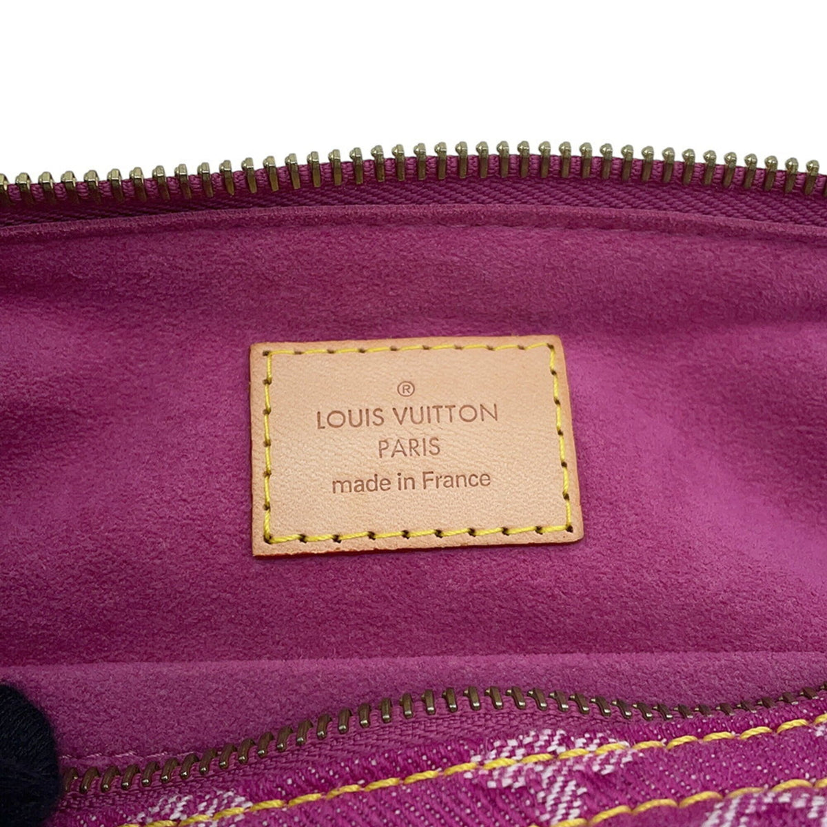 Louis Vuitton Fuchsia Monogram Denim Handbag Shoulder Bag (Pre-Owned)