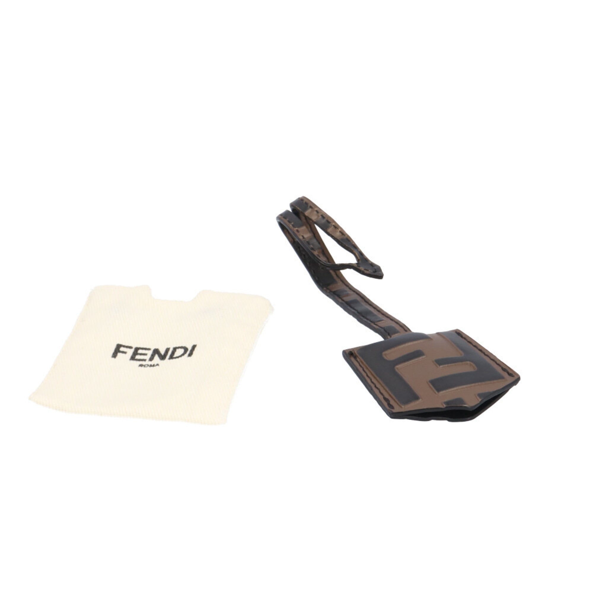 Fendi Black Brown Leather Shoulder Bag (Pre-Owned)