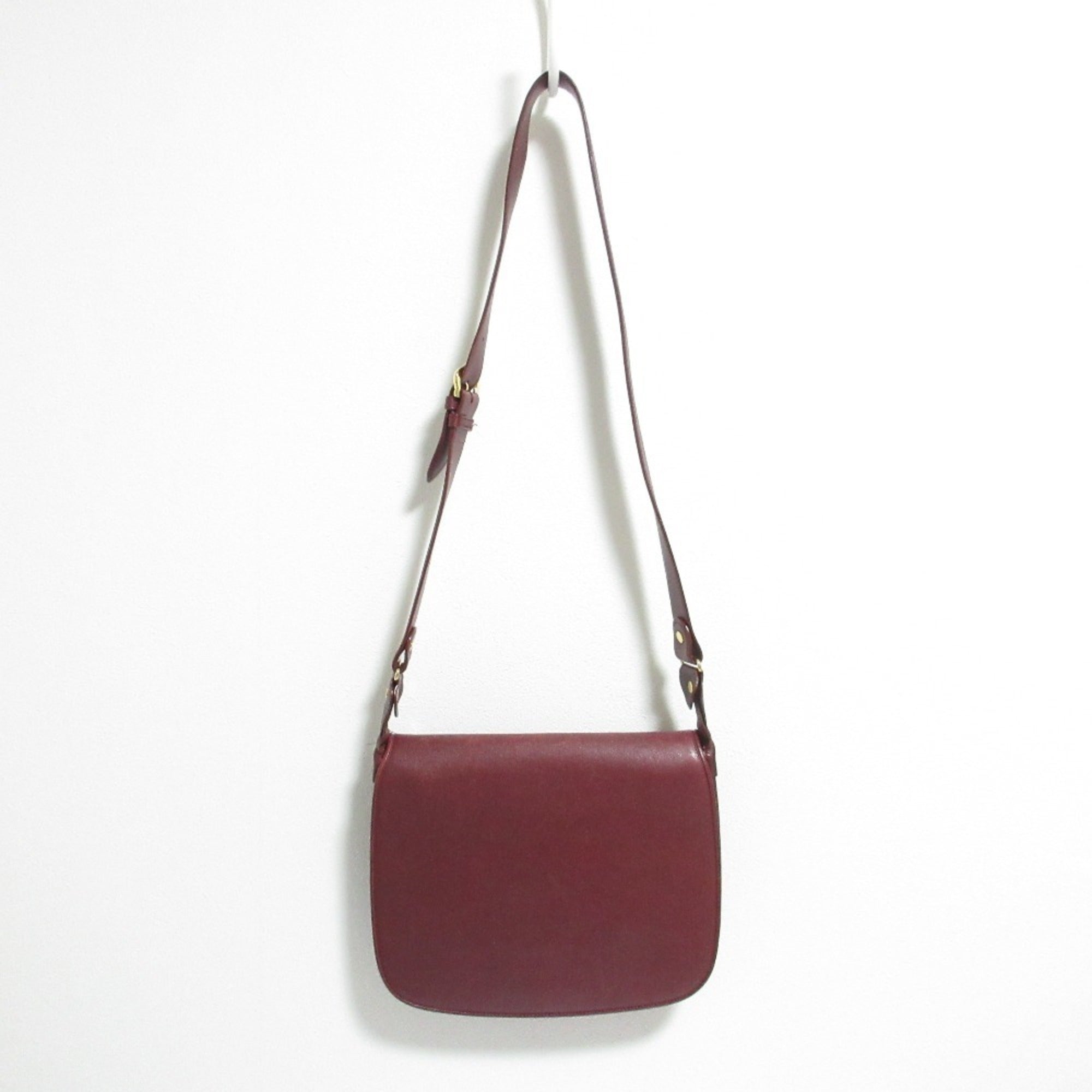 Cartier Bordeaux Leather Shoulder Bag (Pre-Owned)