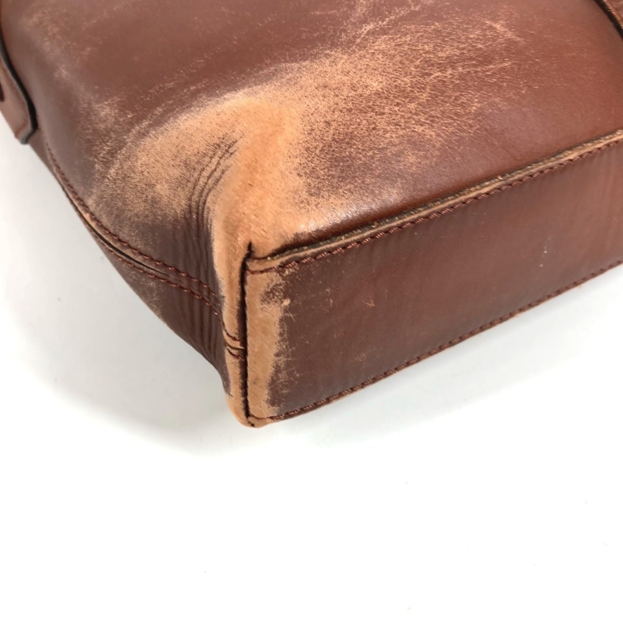 Louis Vuitton Brown Leather Handbag Tote Bag (Pre-Owned)