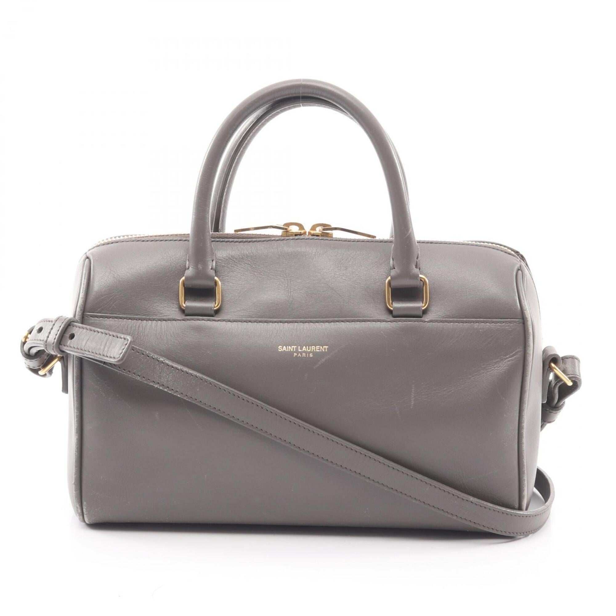Yves Saint Laurent Gray Leather Handbag (Pre-Owned)