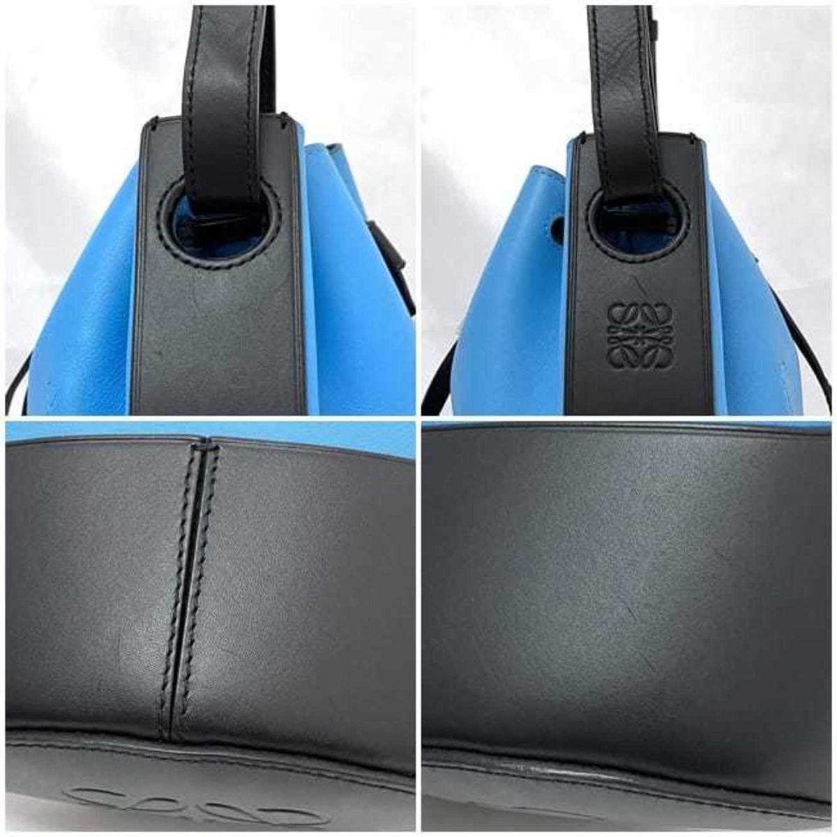 Loewe Black Light Blue Leather Shoulder Bag (Pre-Owned)