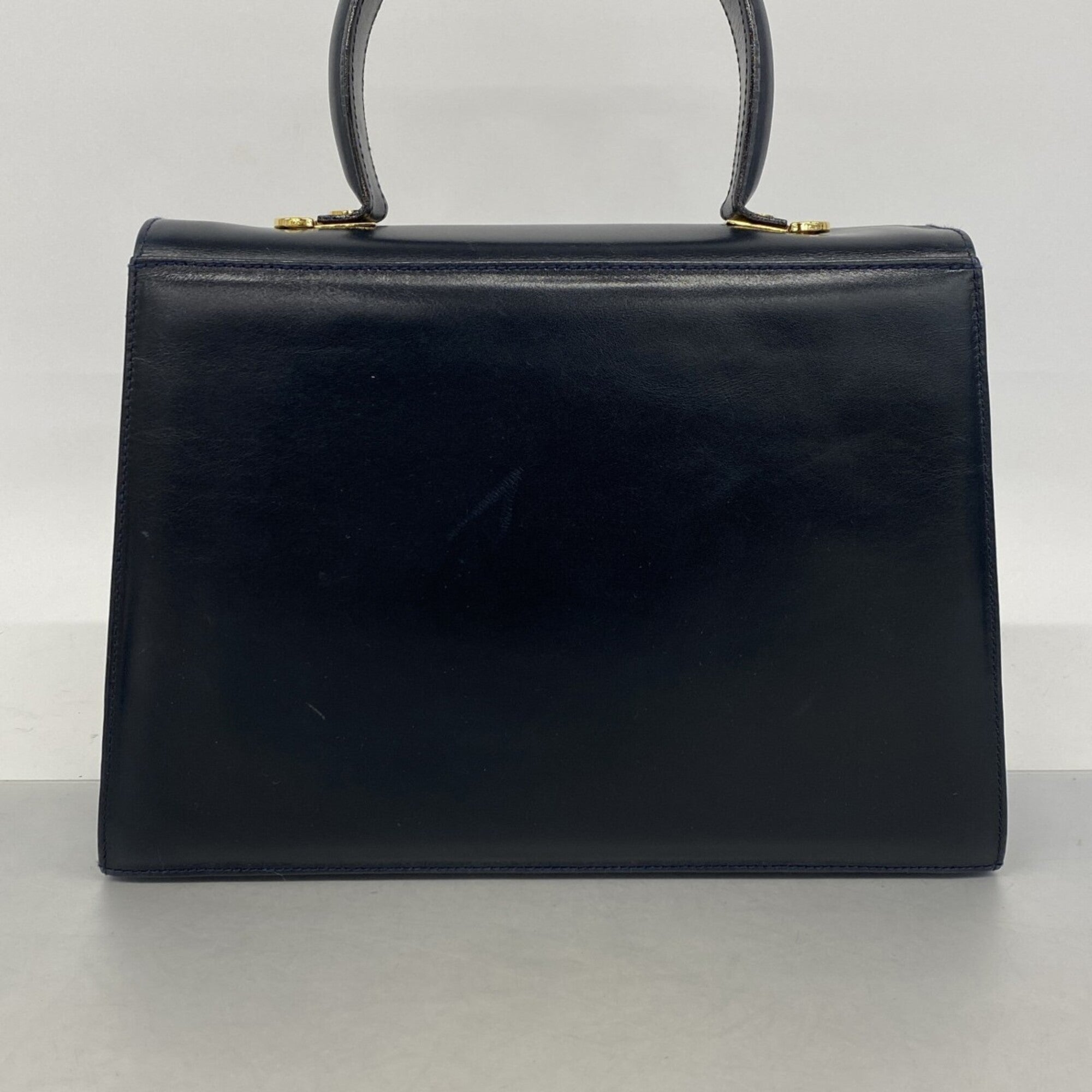 Salvatore Ferragamo Navy Leather Handbag (Pre-Owned)