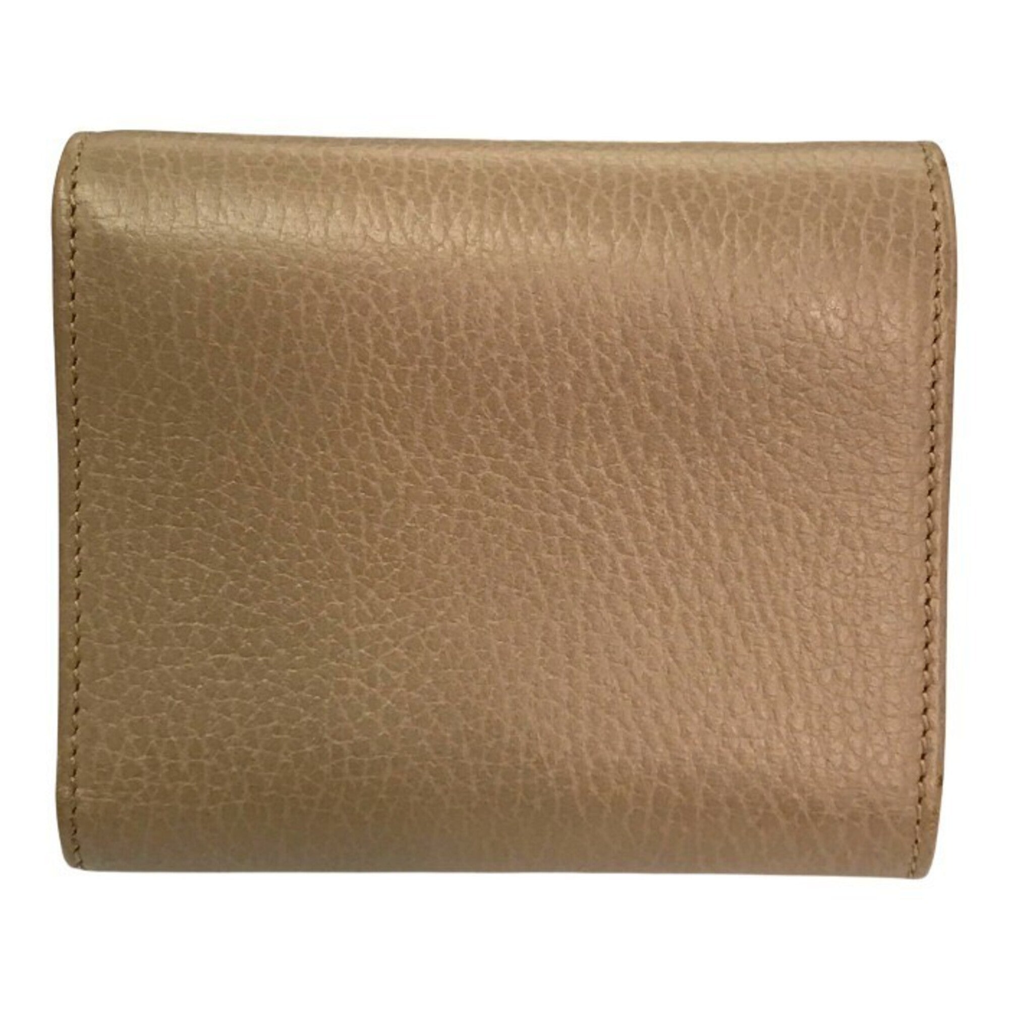 Gucci Beige Leather Wallet (Tri-Fold) (Pre-Owned)