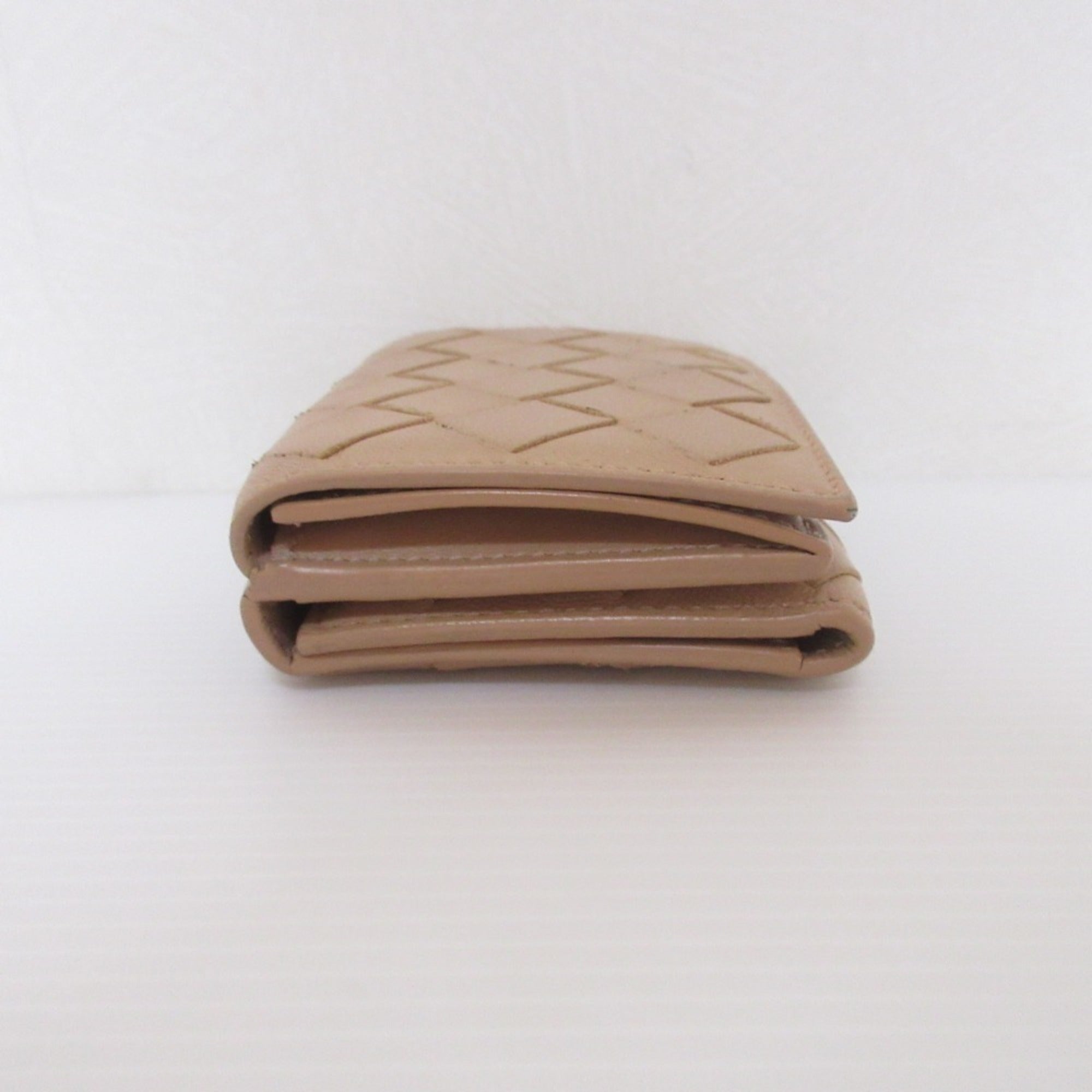 Bottega Veneta Beige Leather Wallet (Tri-Fold) (Pre-Owned)