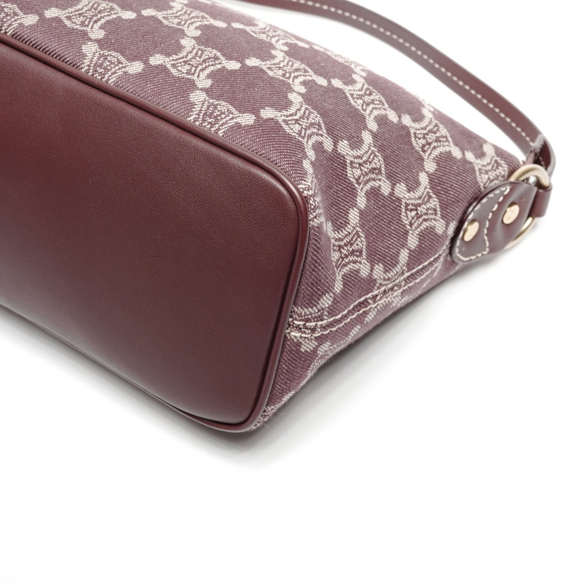 Celine Macadam Red Color Canvas Shoulder Bag (Pre-Owned)