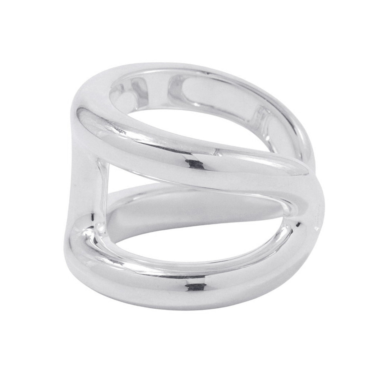 Hermes Silver 925 Band Ring (Pre-Owned)