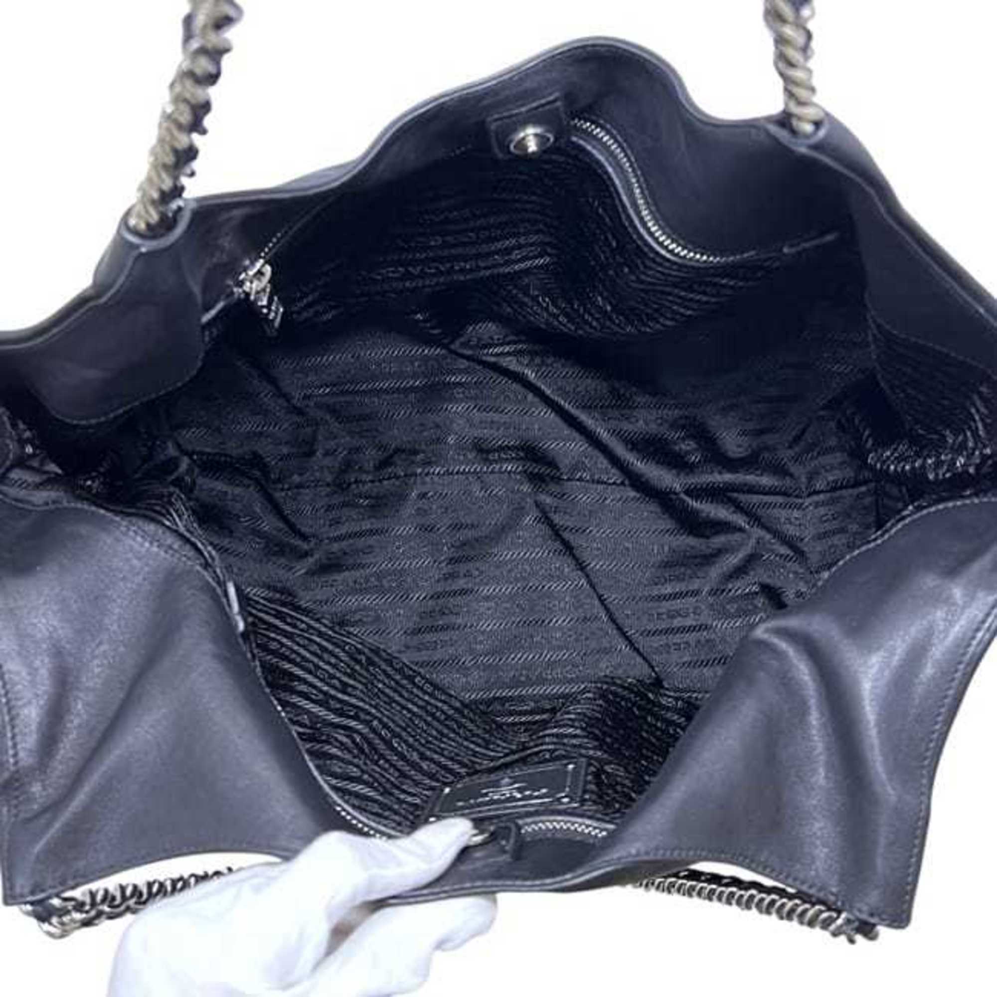 Prada Black Nero Leather Tote Bag (Pre-Owned)