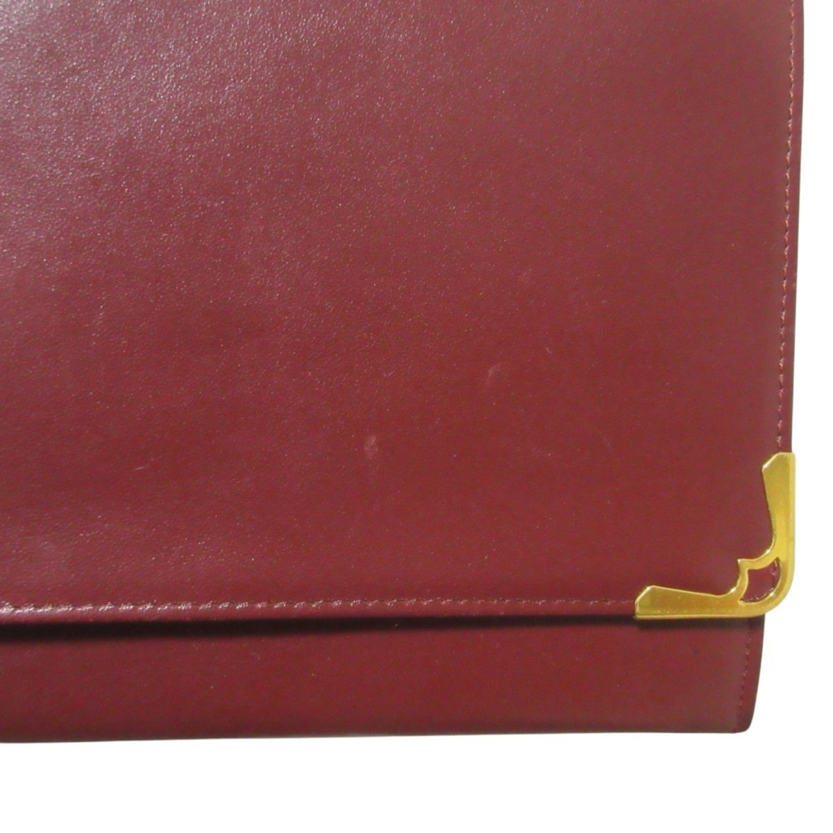 Cartier Bordeaux Leather Clutch Bag (Pre-Owned)