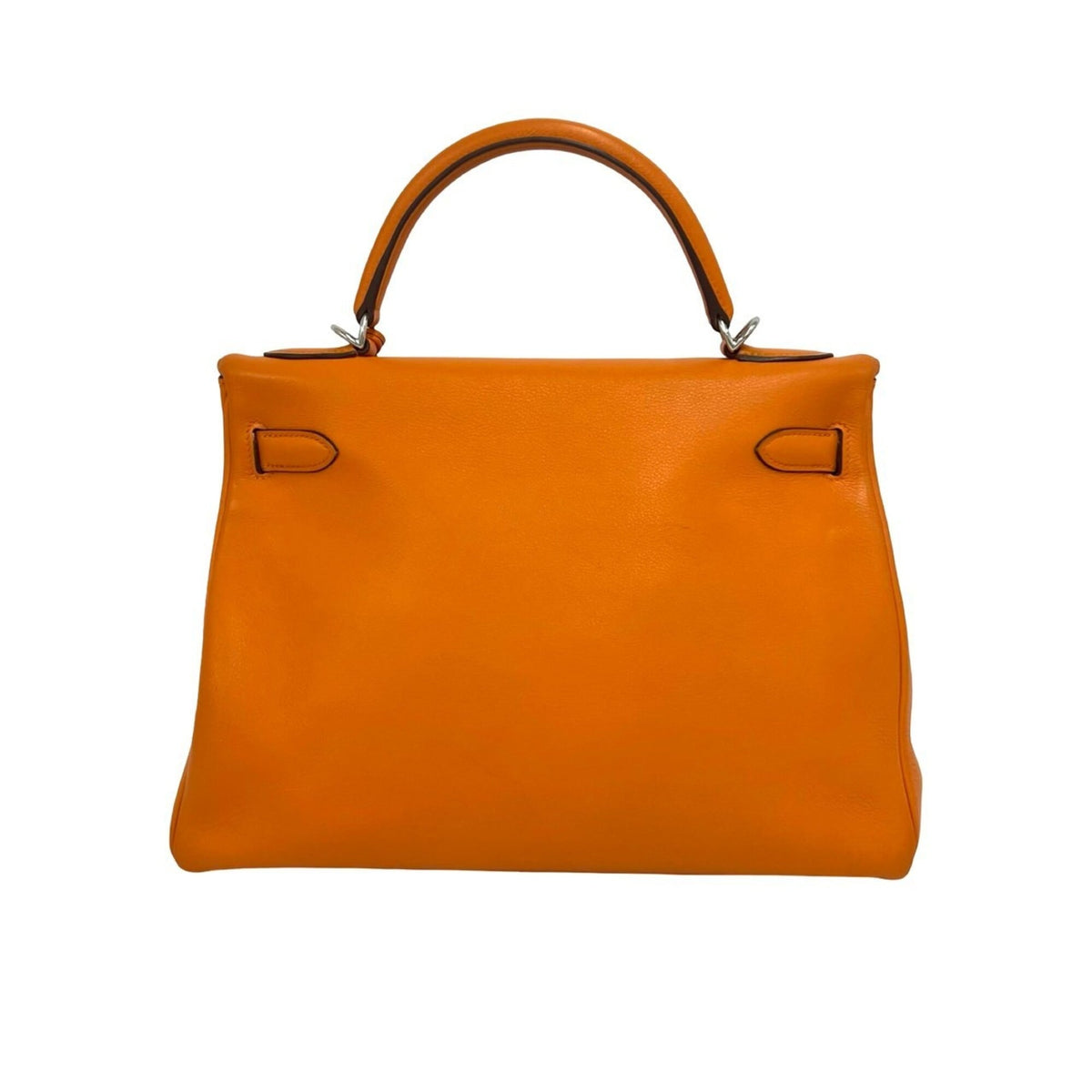 Hermes Orange Chevre Leather Handbag Shoulder Bag (Pre-Owned)