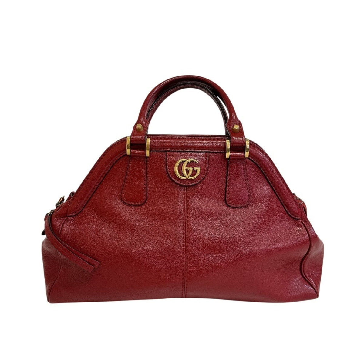 Gucci Red Color Leather Handbag (Pre-Owned)
