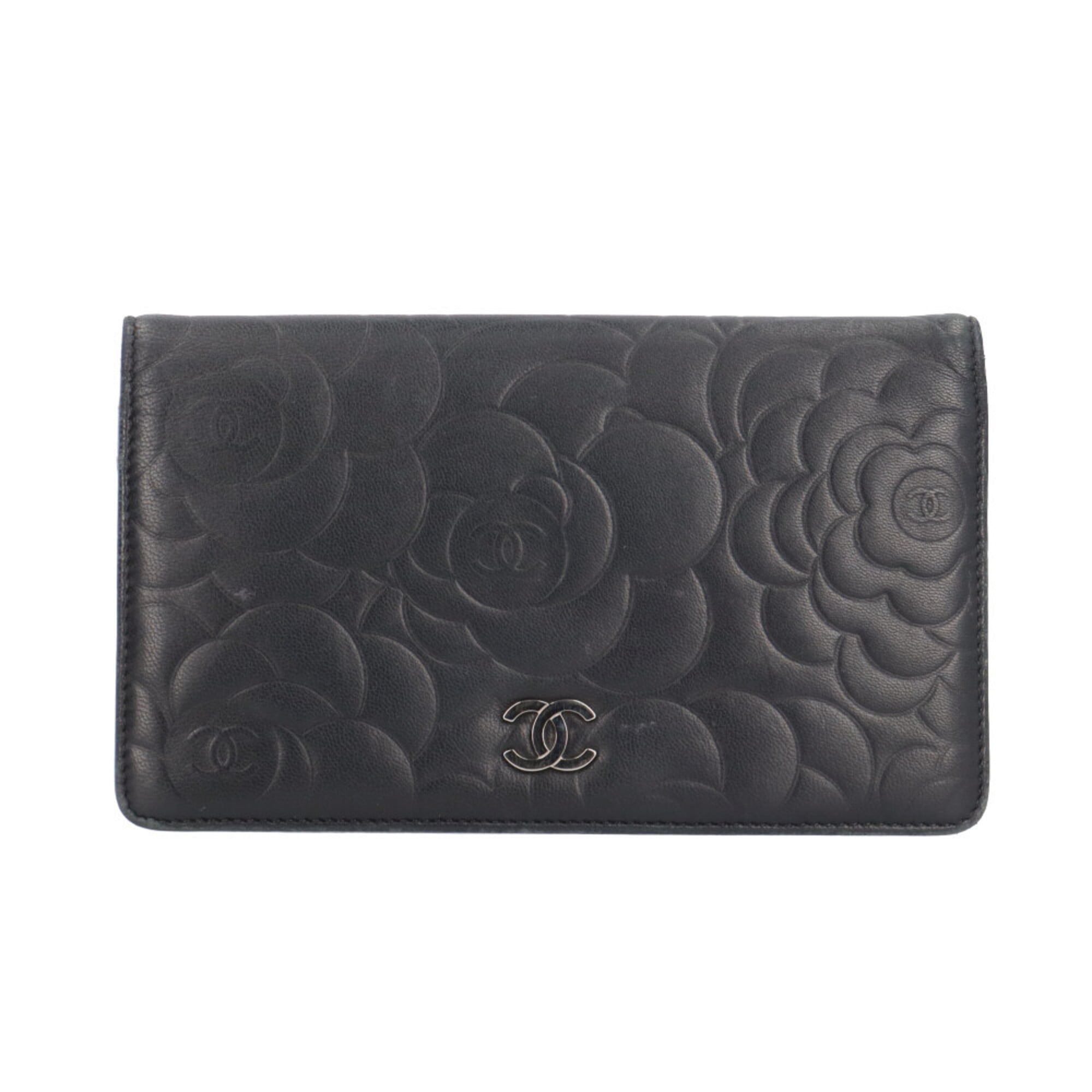 Chanel Black Leather Wallet (Bi-Fold) (Pre-Owned)