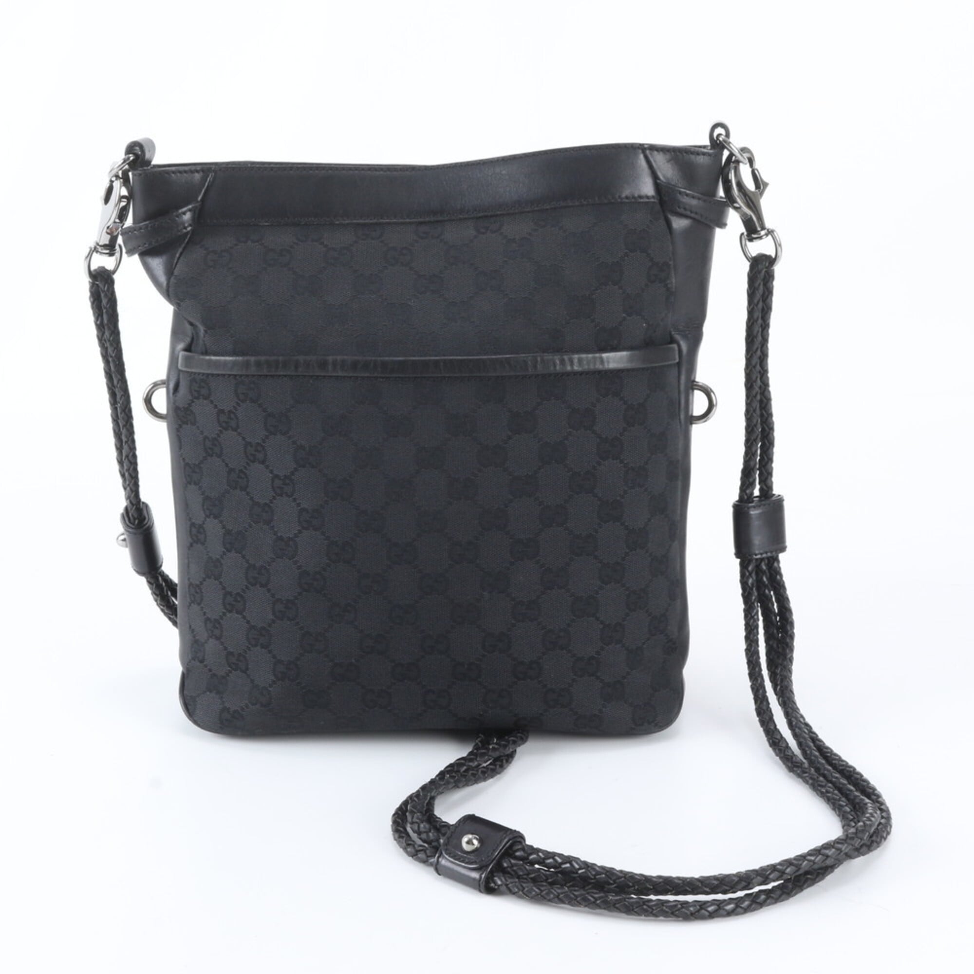 Gucci Gg Canvas Black Gg Canvas Shoulder Bag (Pre-Owned)