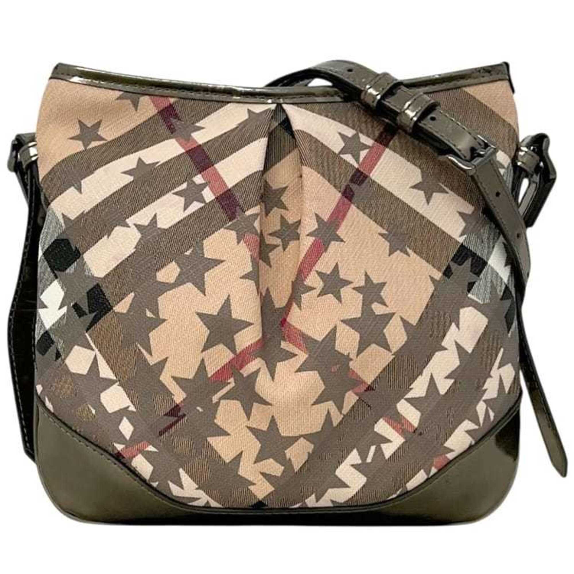 Burberry Beige Pvc Leather Shoulder Bag (Pre-Owned)
