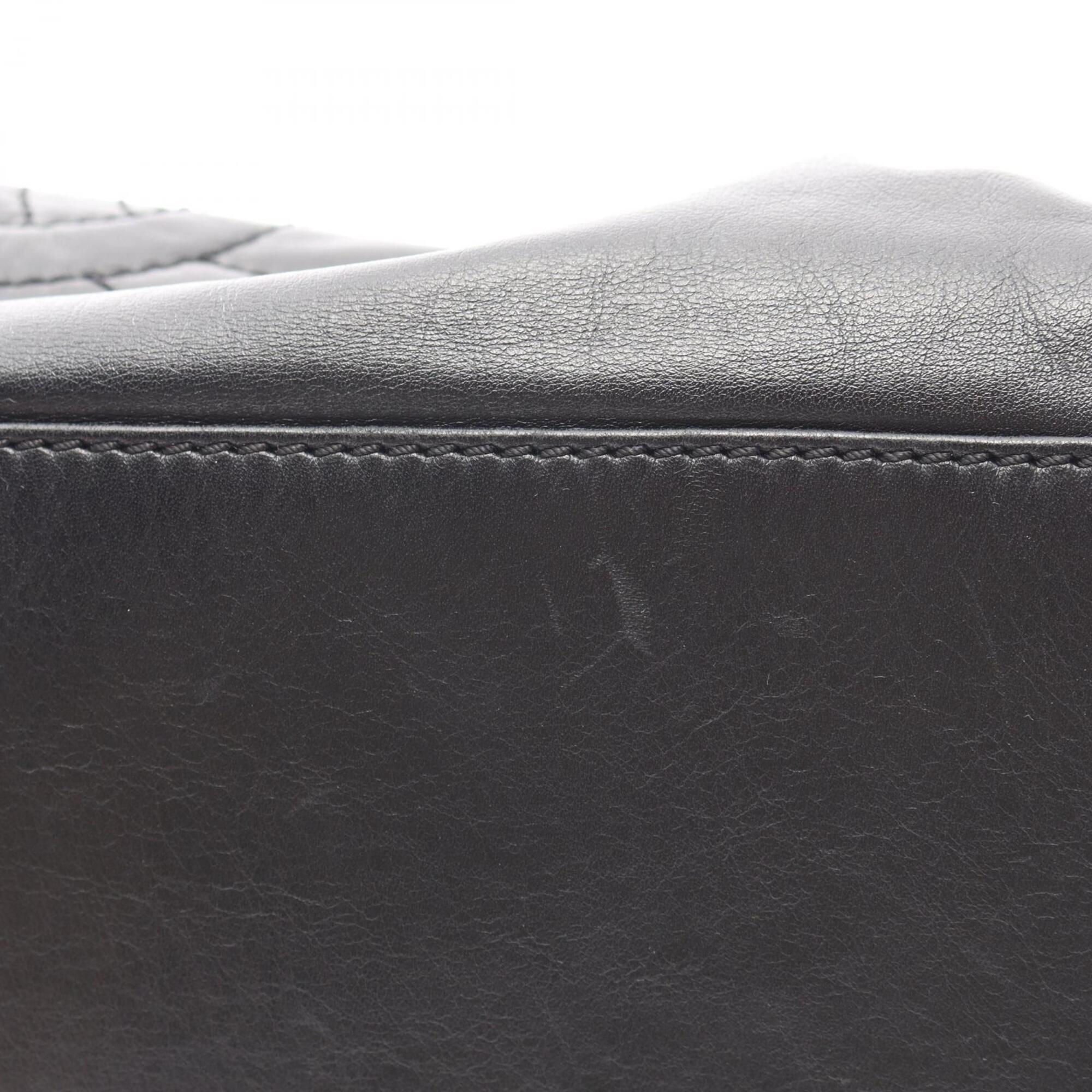 Chanel Black Leather Handbag Shoulder Bag (Pre-Owned)