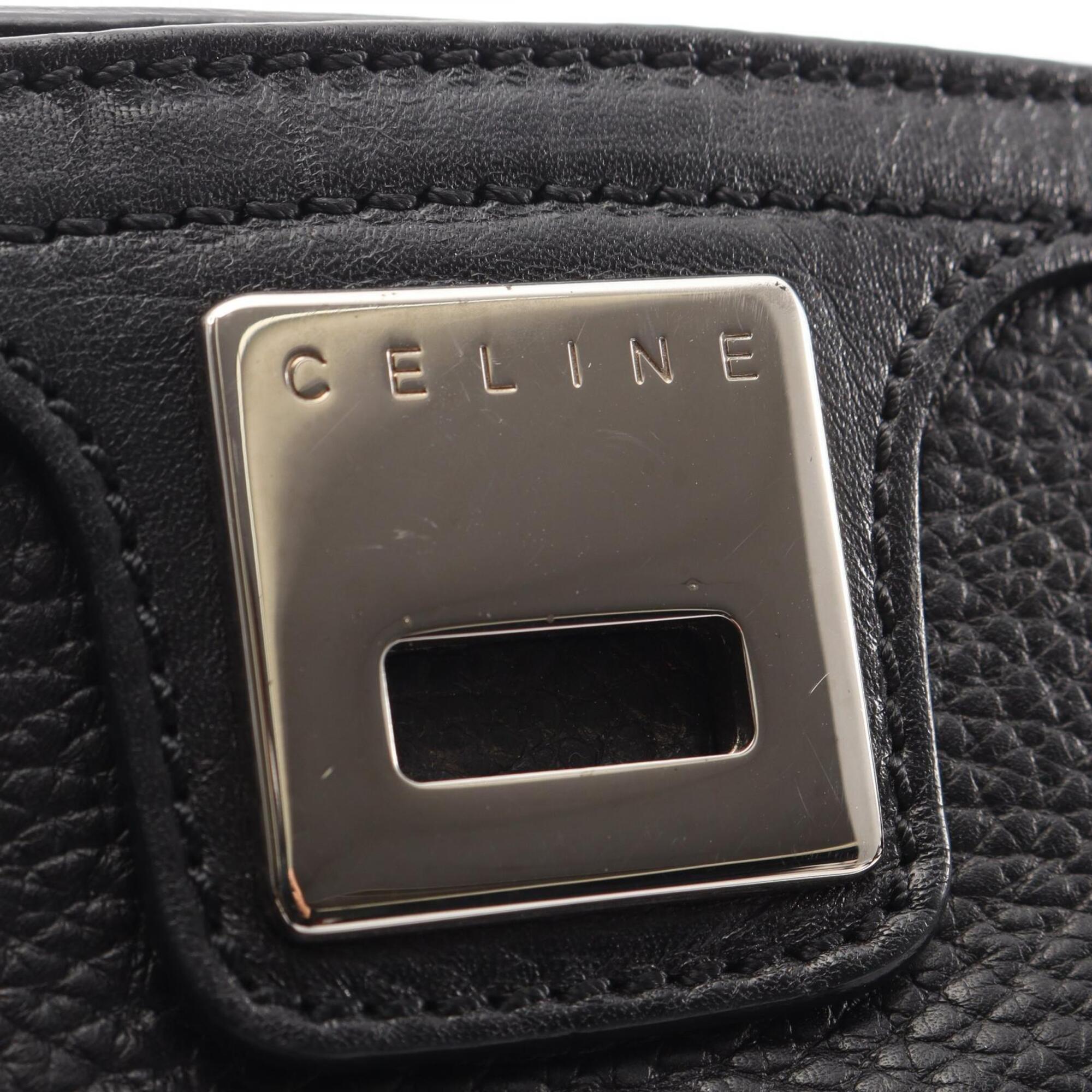 Celine Black Leather Handbag Tote Bag (Pre-Owned)