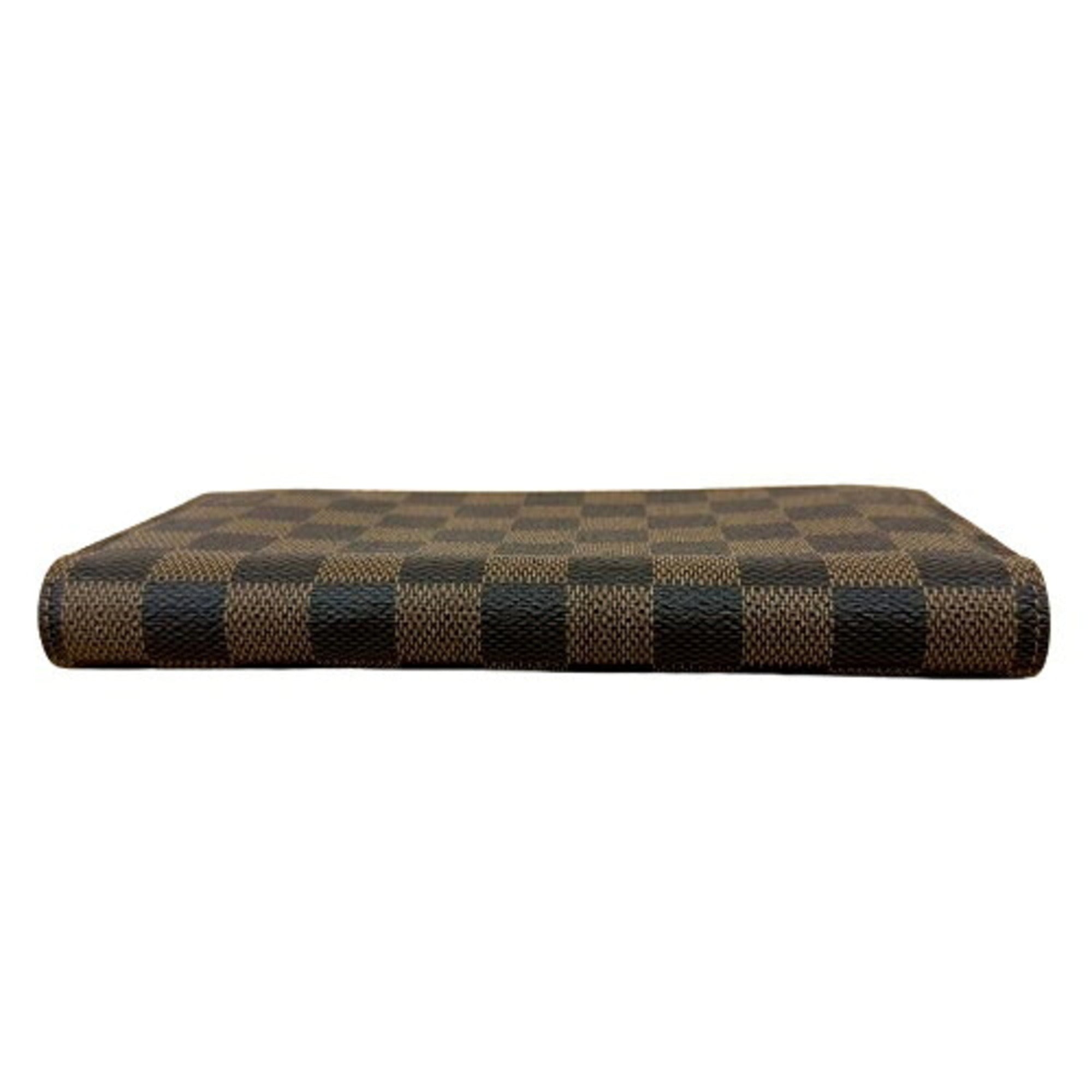 Louis Vuitton Damier Brown Leather Long Wallet (Bi-Fold) (Pre-Owned)