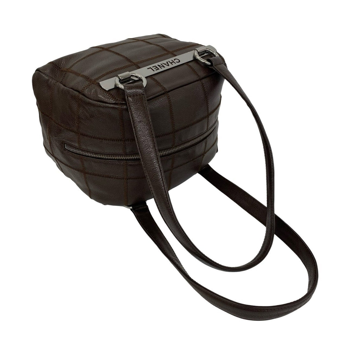 Chanel Brown Grained Calfskin Handbag Shoulder Bag (Pre-Owned)
