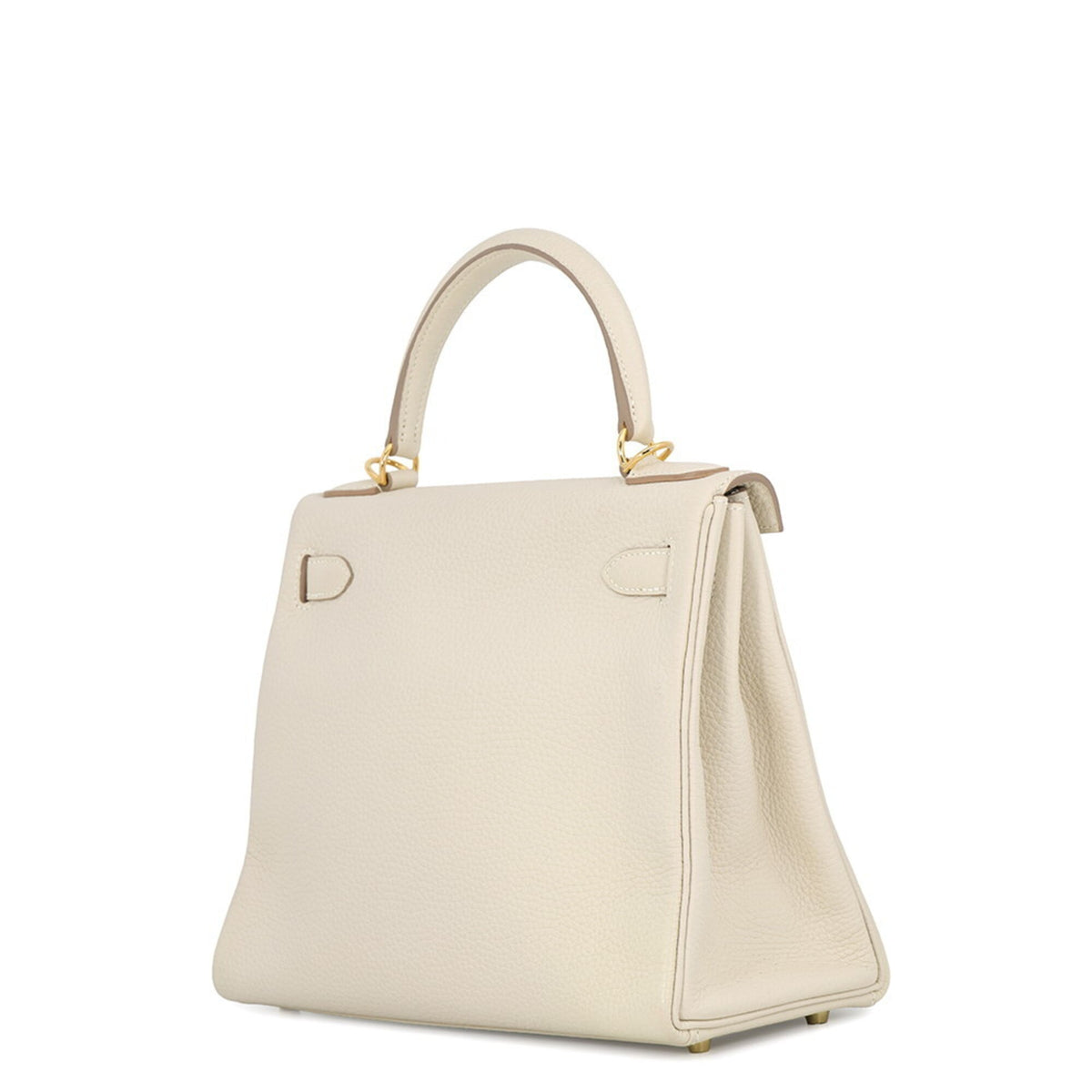 Hermes Kelly Gold Taurillon Clemence Leather Handbag (Pre-Owned)
