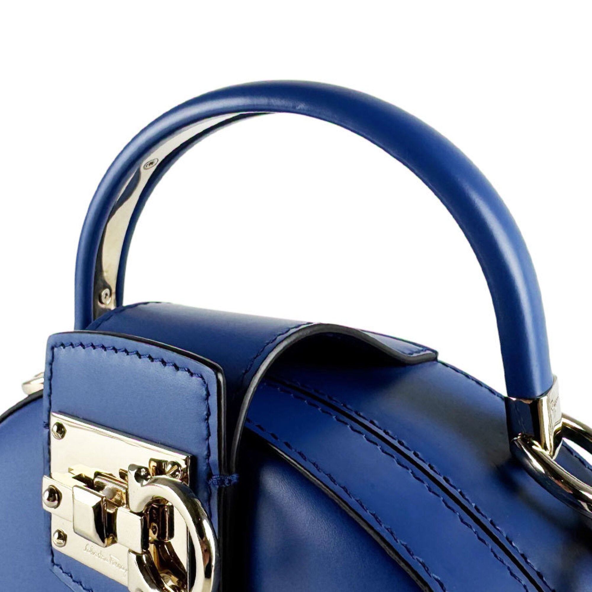 Salvatore Ferragamo Blue Leather Shoulder Bag (Pre-Owned)