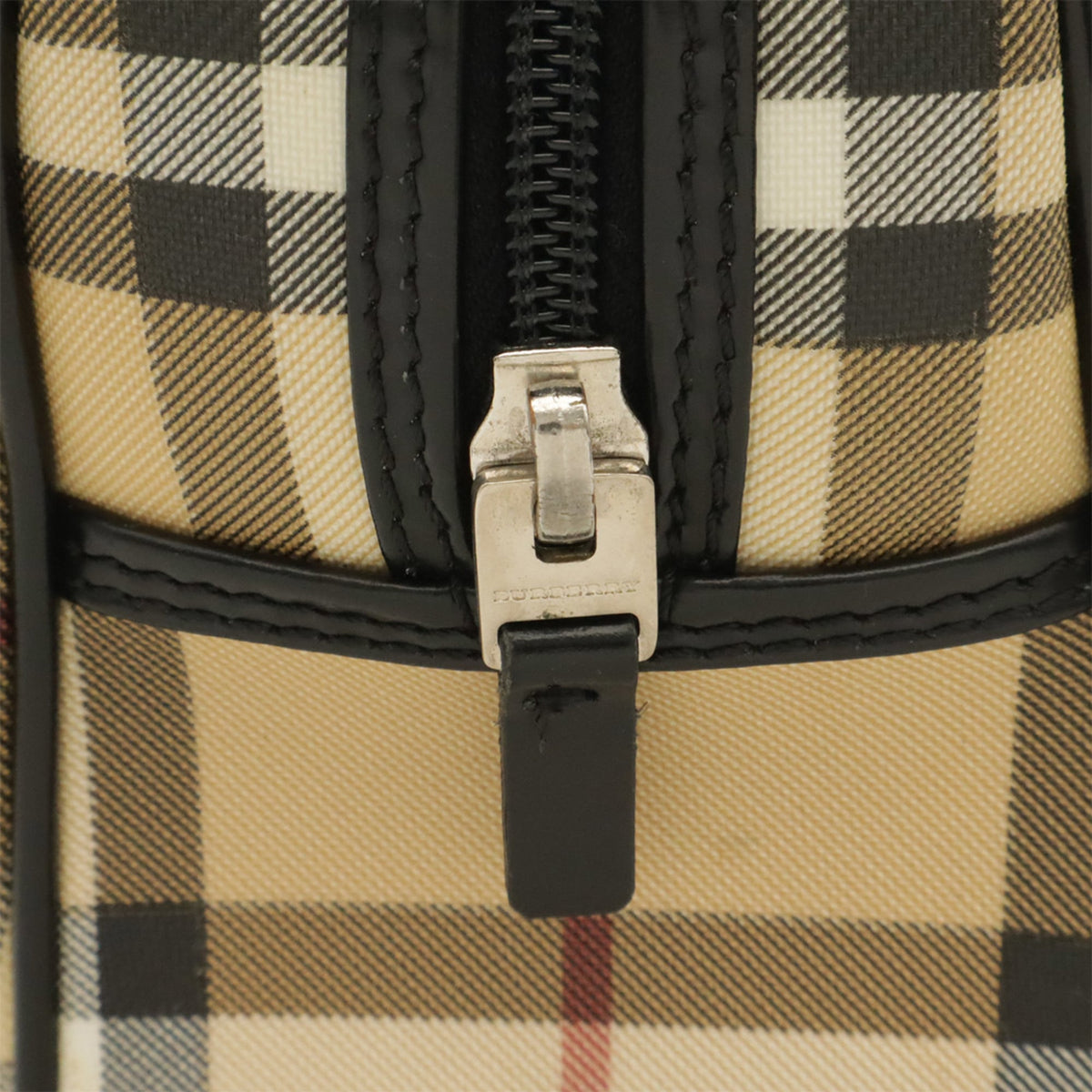 Burberry Beige Black Bordeaux Coated Canvas Pvc Leather Handbag (Pre-Owned)