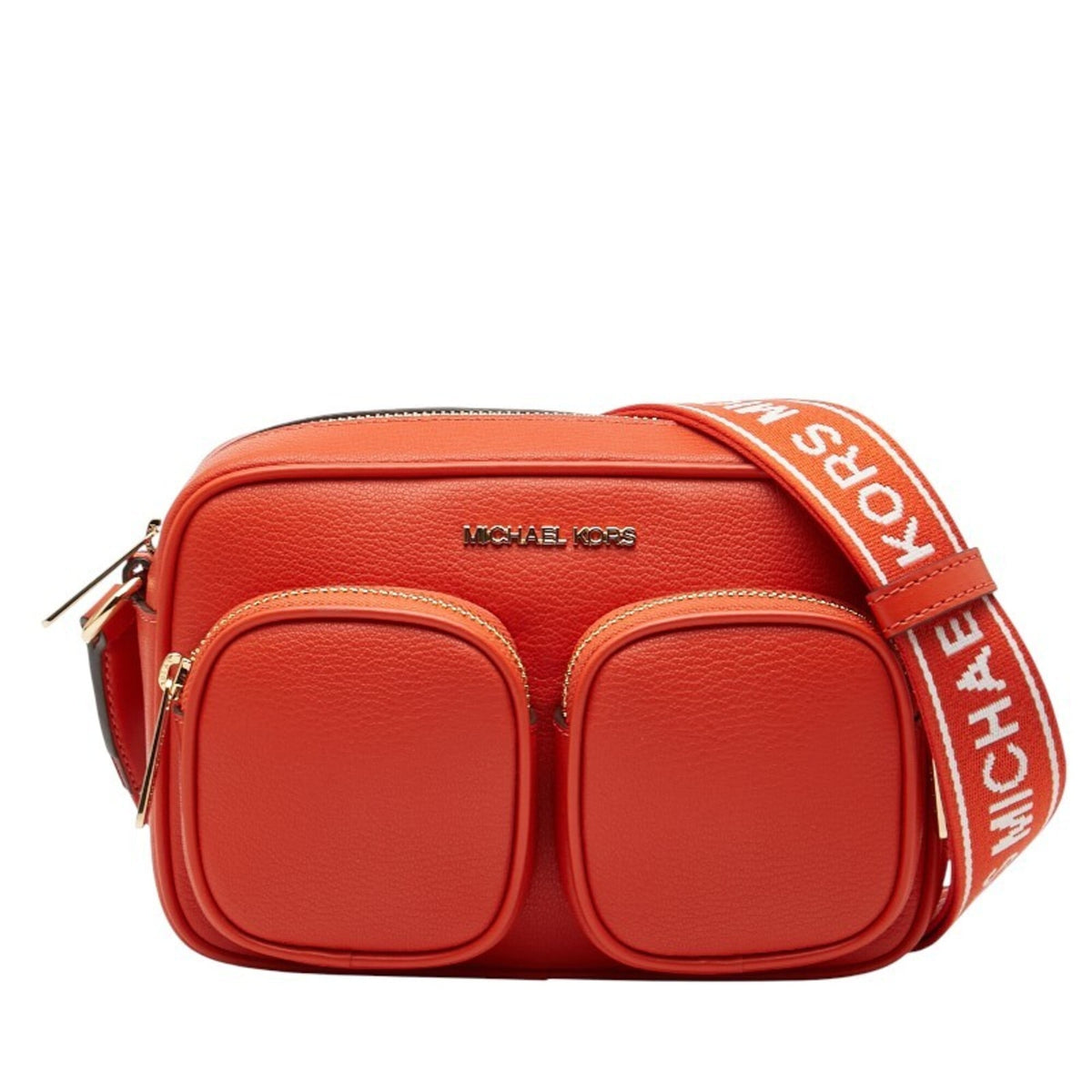 Michael Kors Orange Leather Pouch Shoulder Bag Weekend Bag (Pre-Owned)