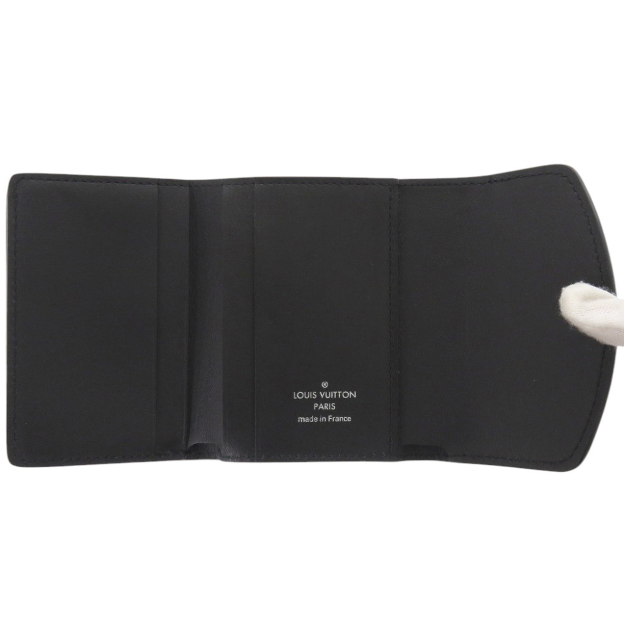 Louis Vuitton Black Noir Mahina Leather Wallet (Tri-Fold) (Pre-Owned)