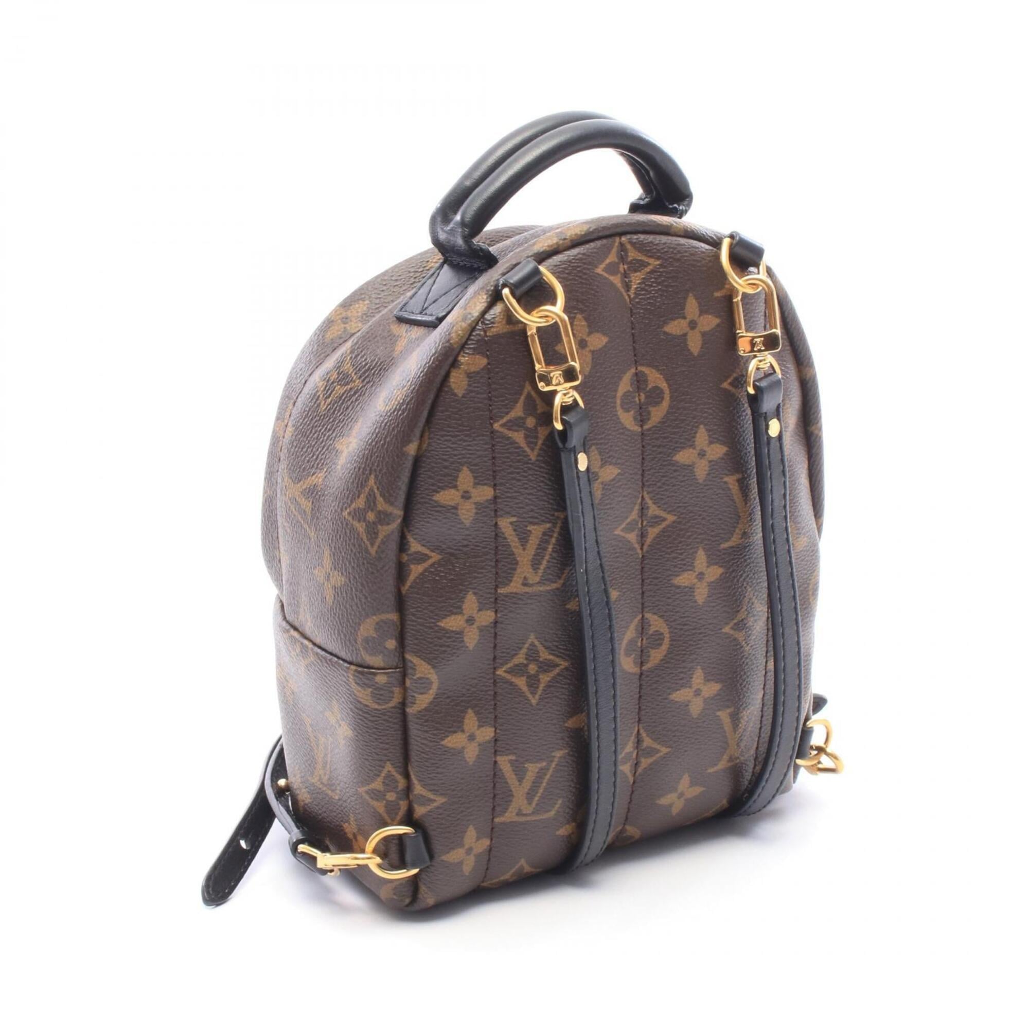Louis Vuitton Black Brown Coated Canvas Leather Backpack Handbag (Pre-Owned)
