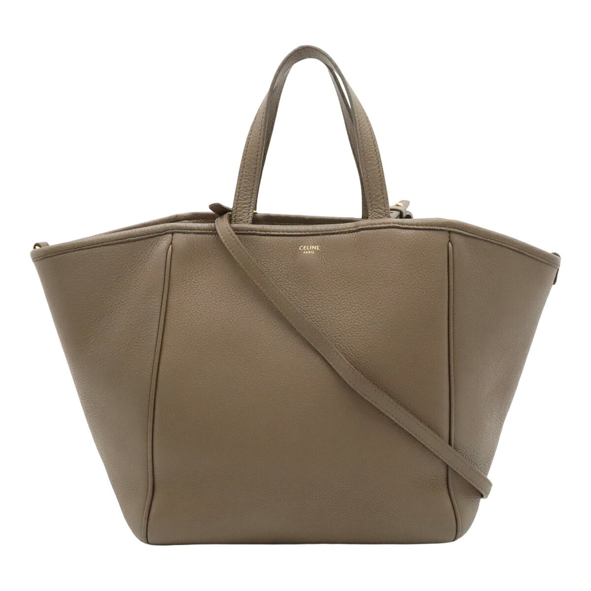 Celine Grayish Leather Shoulder Bag Tote Bag (Pre-Owned)