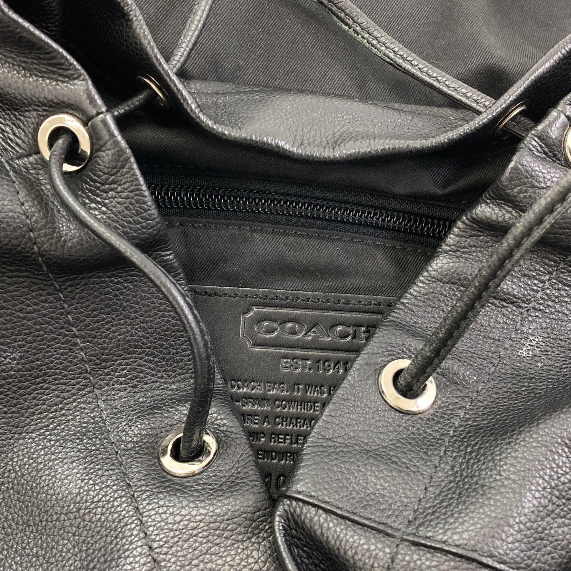 Coach Black Leather Backpack (Pre-Owned)